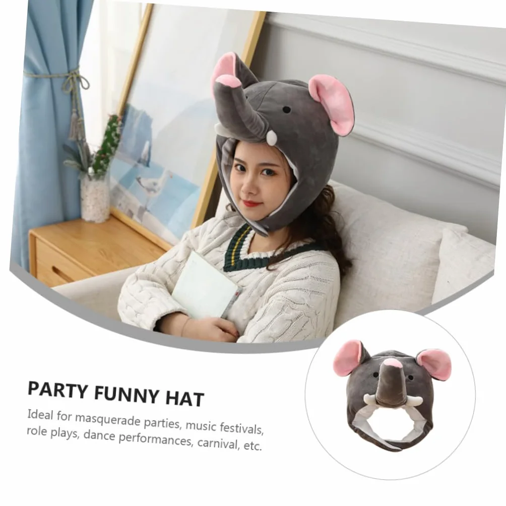 Sombrero para Fiesta Diseño de Elefante en Felpa y Algodón Pp, Práctico y Decorativo para Carnaval y Actuaciones de Baile