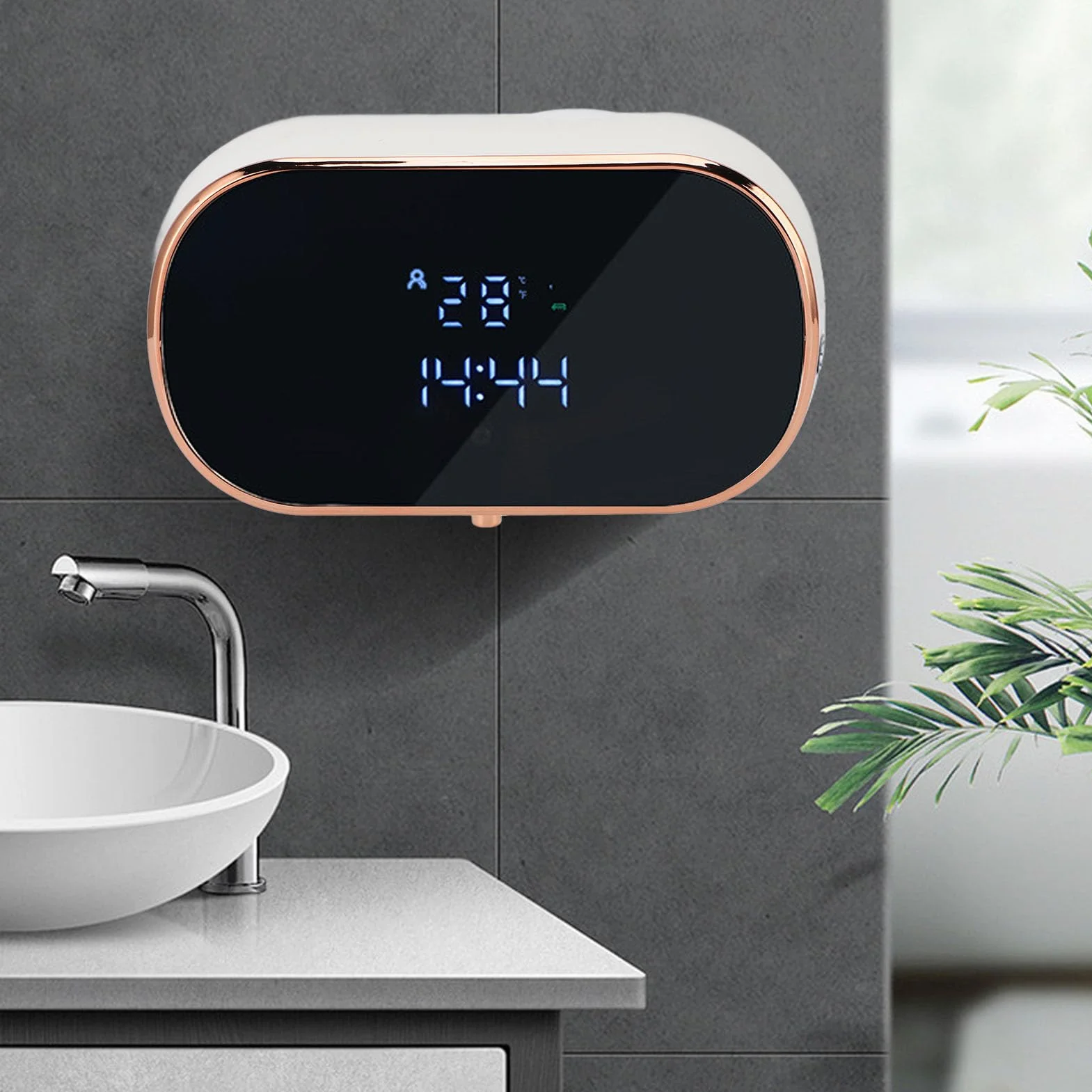 Dispensador de Jabón Automático, Dispensador de Jabón de Mano de 350 Ml de Mano, Dispensador de Líquido Automático Recargable de la Pared Montado en la Pared para la Cocina de