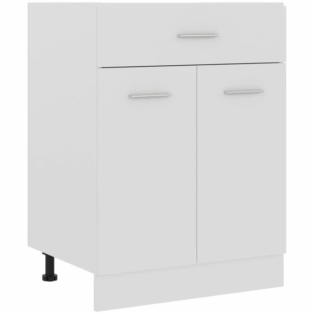 vidaXL Armario de Cocina Mobiliario Muebles Duradero Mesa de Trabajo Almacenamiento Cuencos Platos Ollas Alacena de Contrachapada Blanco 60x46x81,5 cm