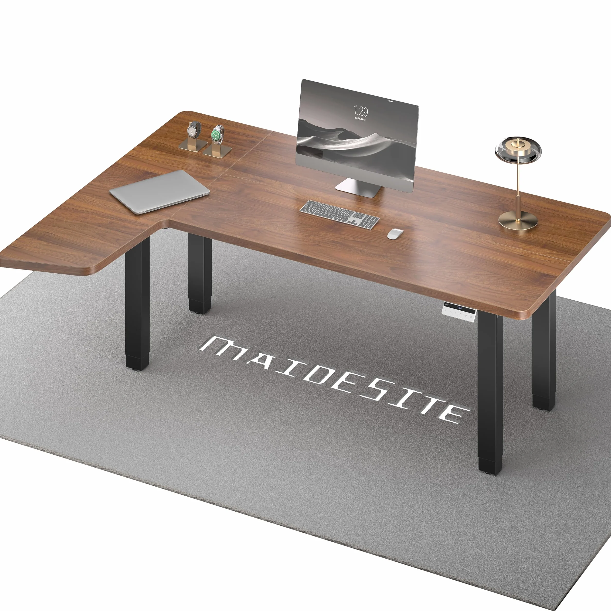 MAIDeSITe Escritorio Elevable Eléctrico En Forma De L, 160x120cm Mesa Elevable Escritorio Secretaria con Doble Motor. Capacidad De 160KG, 4 Patas Ultrarresistentes Standing Desk para El Hogar