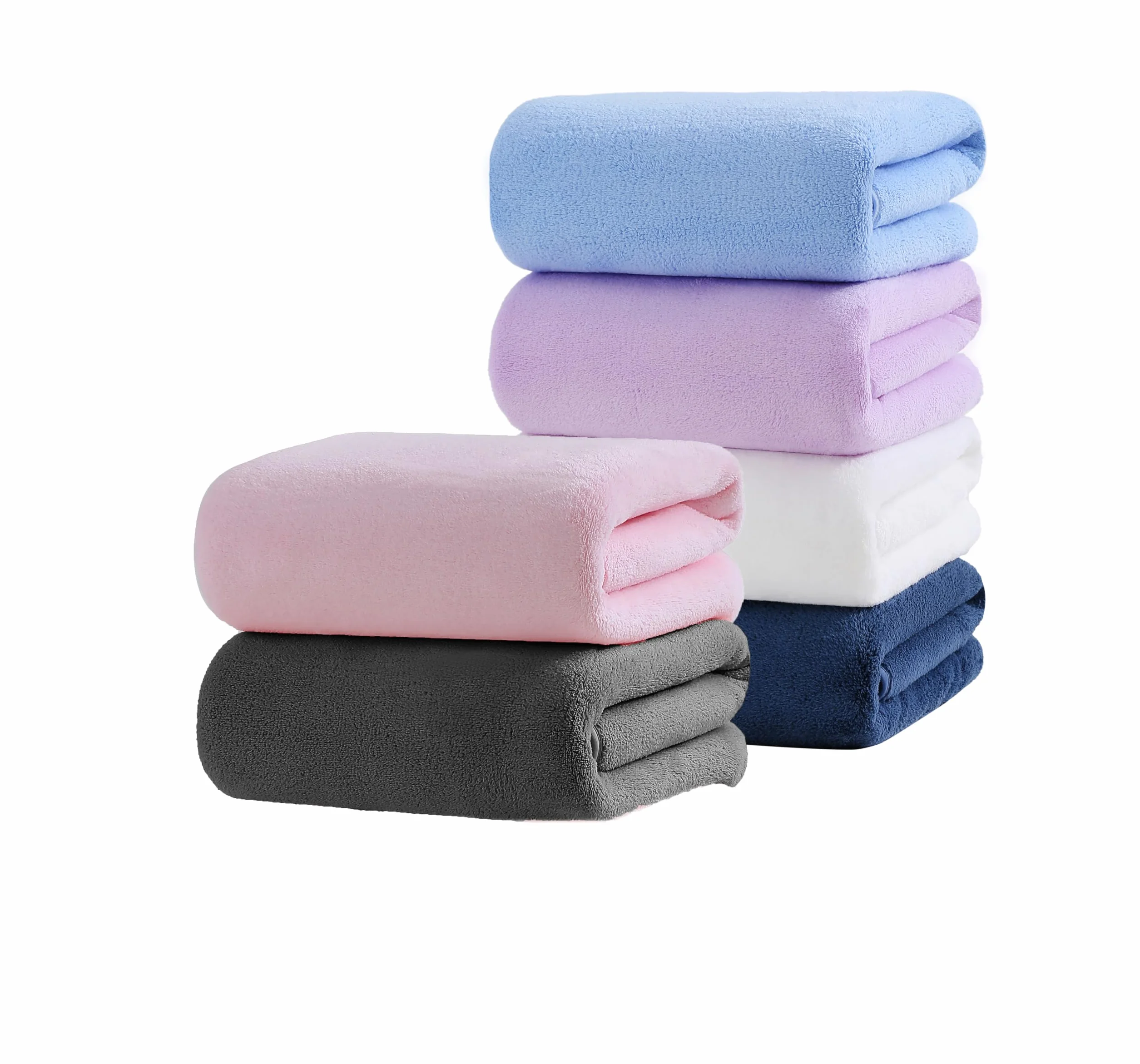 Aibaser Toalla de baño (microfibra, rosa, 71 x 142 cm)