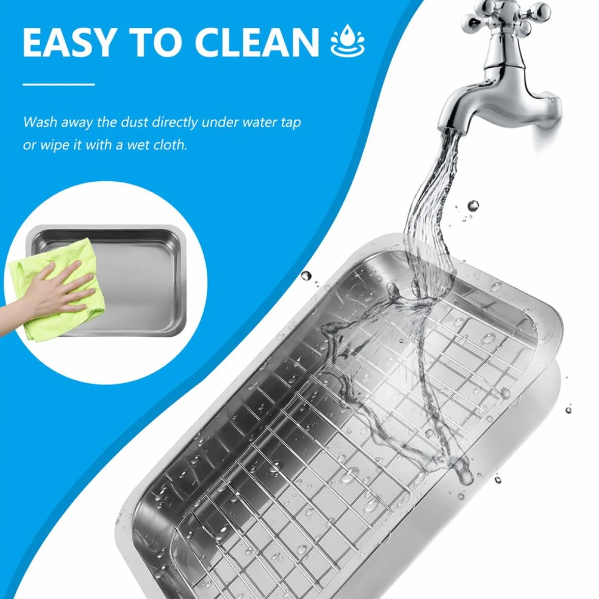 Artibetter Bandeja para Hornear Fácil de Limpiar y Mantener con Rejilla para Barbacoa de Acero Inoxidable Adecuado para y Snacks en Cocina
