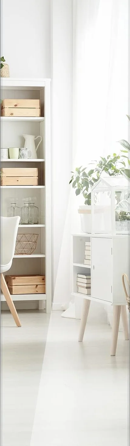 GOPLUS espejo de Pared Cuerpo Entero 110 cm x 38 cm, Espejo Rectangular Grande sin Marco, Estilo Moderno, para Salón Dormitorio Baño Vestidor, con Accesorios de Montaje