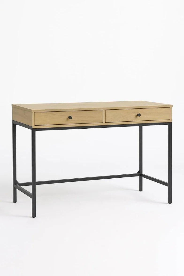 Regalos Miguel - Escritorio Industrial Minimalista - Studim - 110 cm x 48 cm x 76 cm - 2 Cajones - Ergonómico - Estudio, Trabajo, Creación