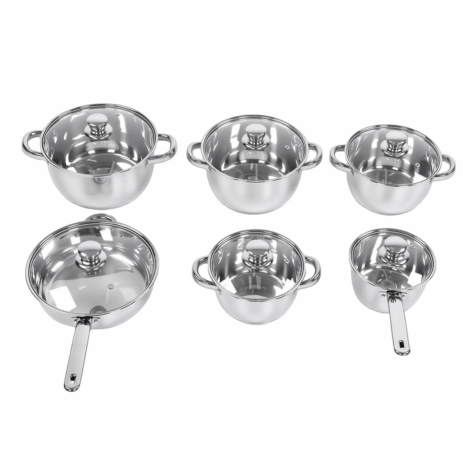 Generic Juego de Utensilios de Cocina de Acero Inoxidable Elegante, Tapas de Sartenes de Agarre Fuerte para Chefs Principiantes y Experimentados