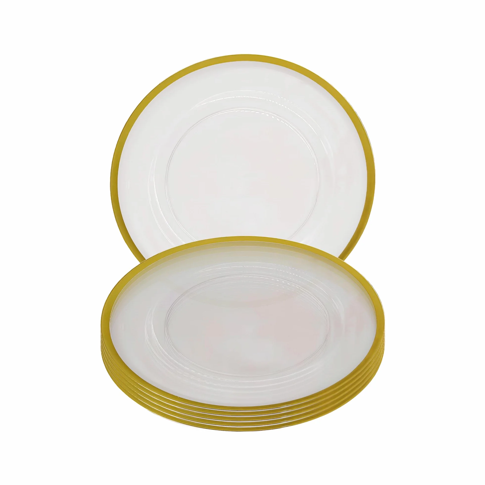 Plato de carga de vidrio con borde dorado de 33 cm, impresionante decoración de mesa de comedor para bodas, aniversarios, cumpleaños y eventos, elegante vajilla de fiesta para catering, comedor, 16