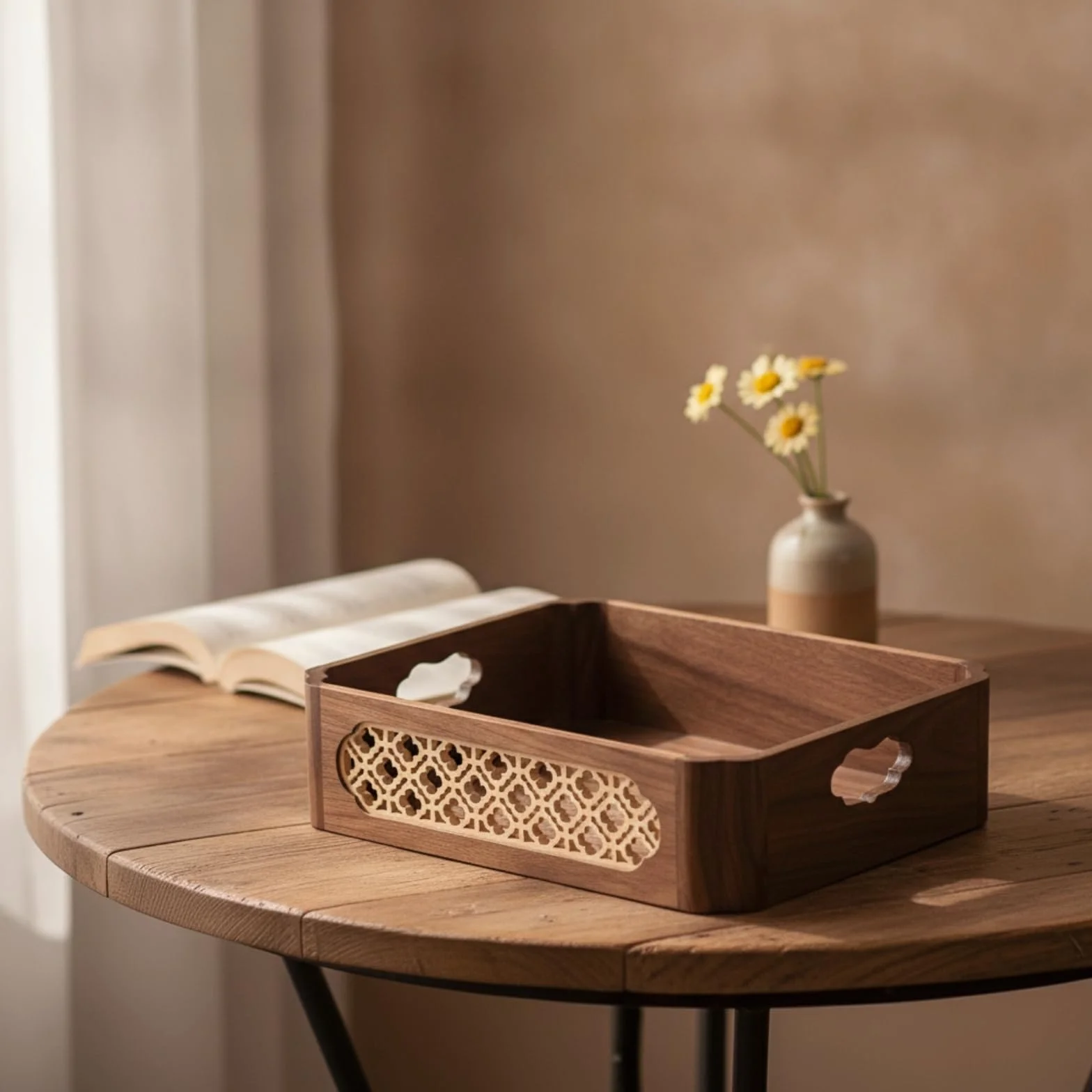 Estante Maciza Rústico Estante Mesa Mueble para Aficionados l Té