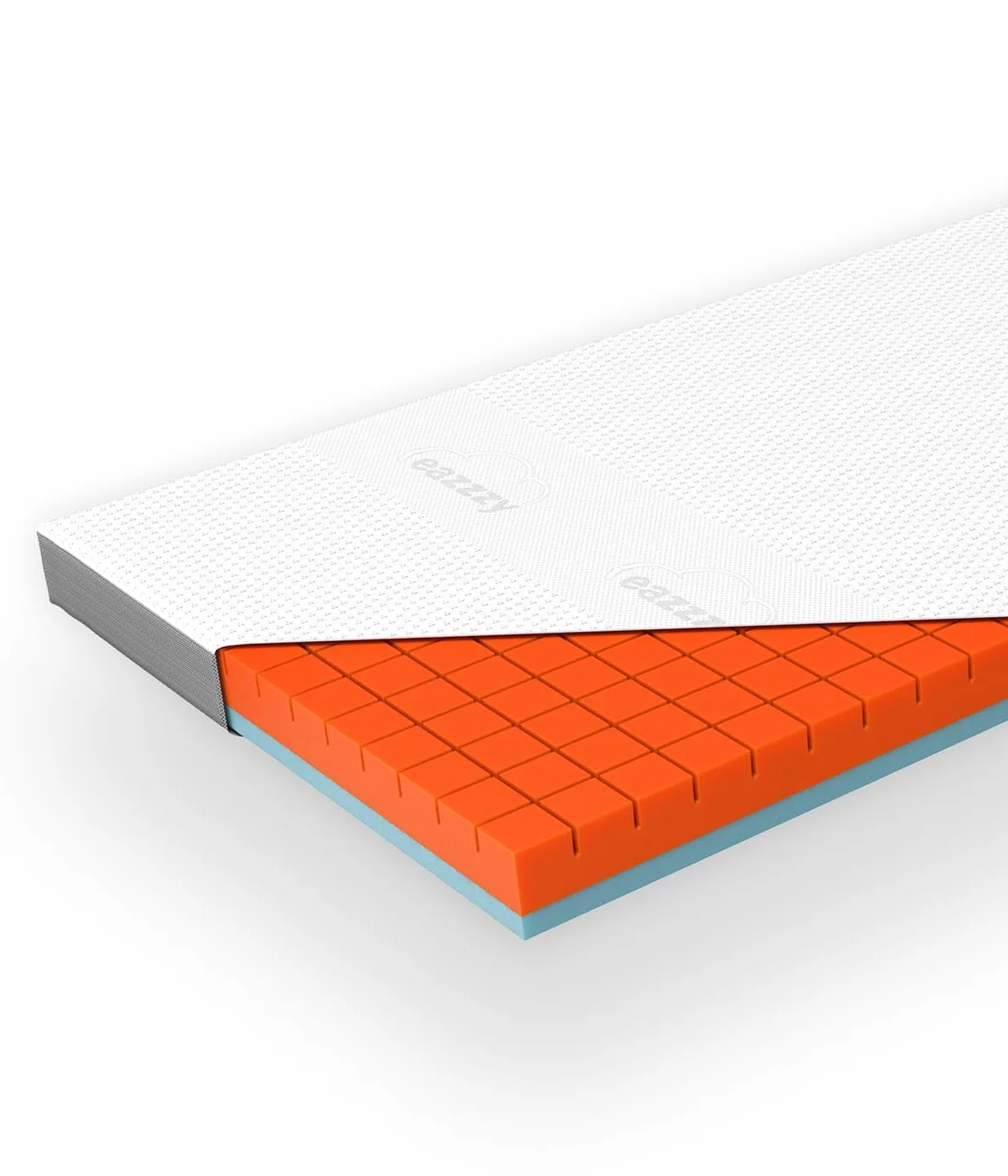 Genius eazzzy Premium Cube Topper, Height 9 cm, Ergonomic 2 en 1 Reversible Mattress Topper with Firm & Soft Side, Breathable Mesh Cover, Corner Loops, 90 x 190 cm