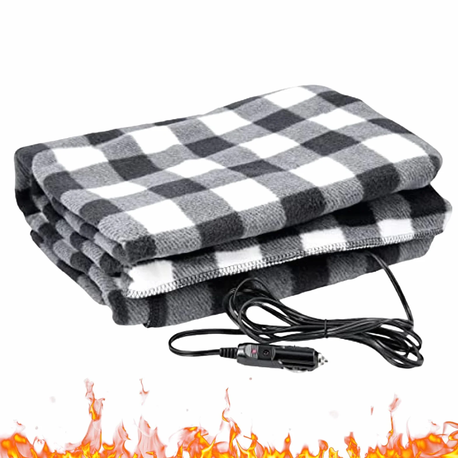 Manta Eléctrica para Automóvil Ajustable Suave con 3 Niveles | Manta de Calefacción 12V para Coche para Personas Mayores Hombres Mujeres Acampada Desplazamientos Viajes por Carretera