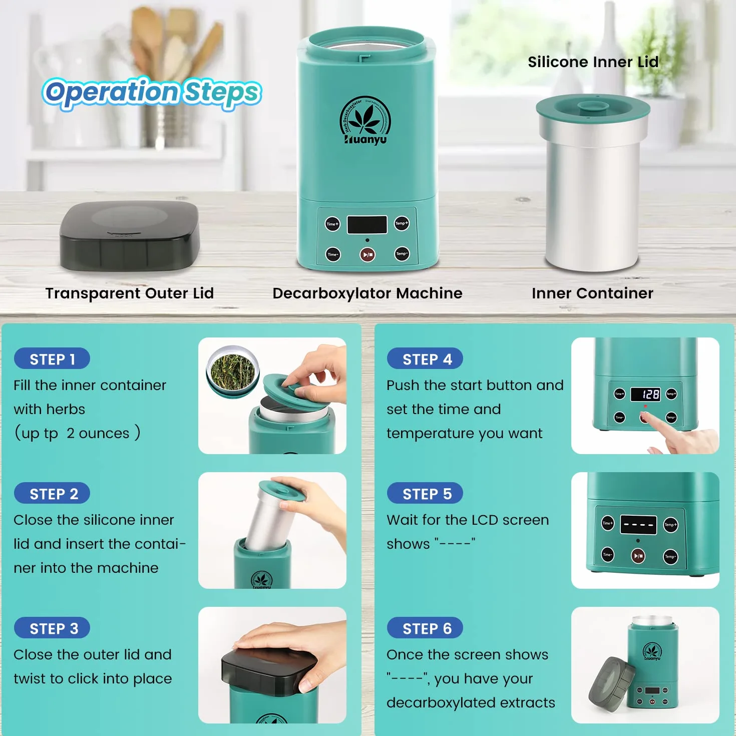 Huanyu Decarboxylator für Kräuter Kräuteröl Infusionsmaschine Butteröl Infuser