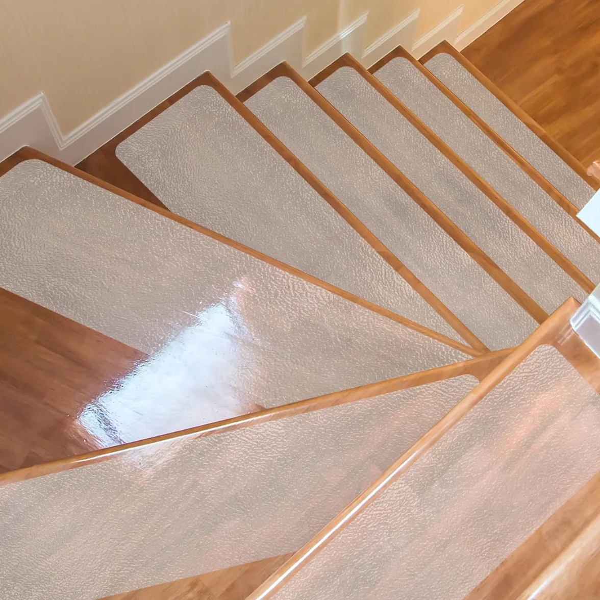 15PCS Alfombrillas Antideslizantes Autoadhesivas 15×60cm, Transparente Alfombras De Escalera, Escaleras Interiores Antideslizantes, Alfombrilla Antideslizante para Escaleras