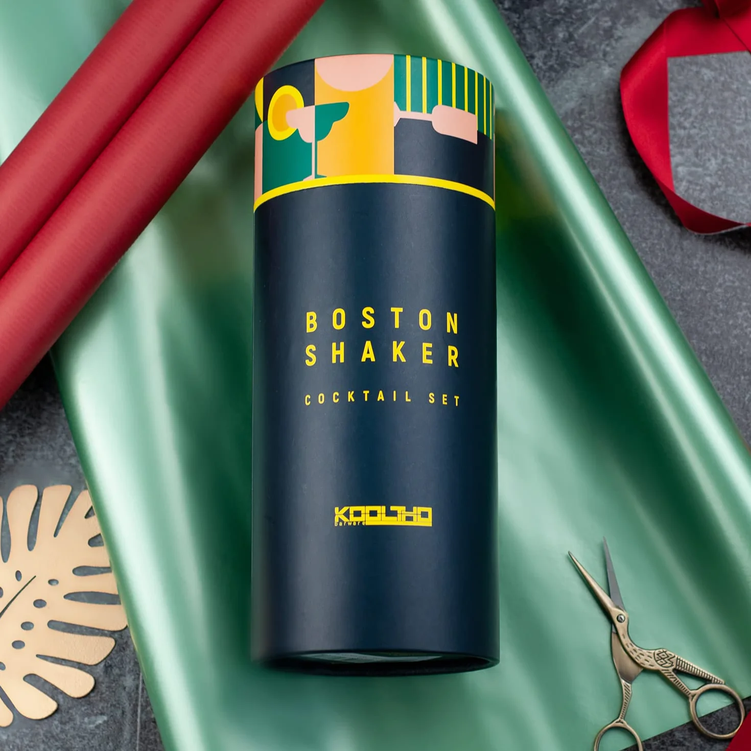 Coctelera Profesional Boston Shaker Set, Kit Cocteleria Boston Tin con Accesorios Cocktail Acero Inoxidable para Cóctel Mojito en Caja Personalizable, Regalo Hombre o Mujer Original