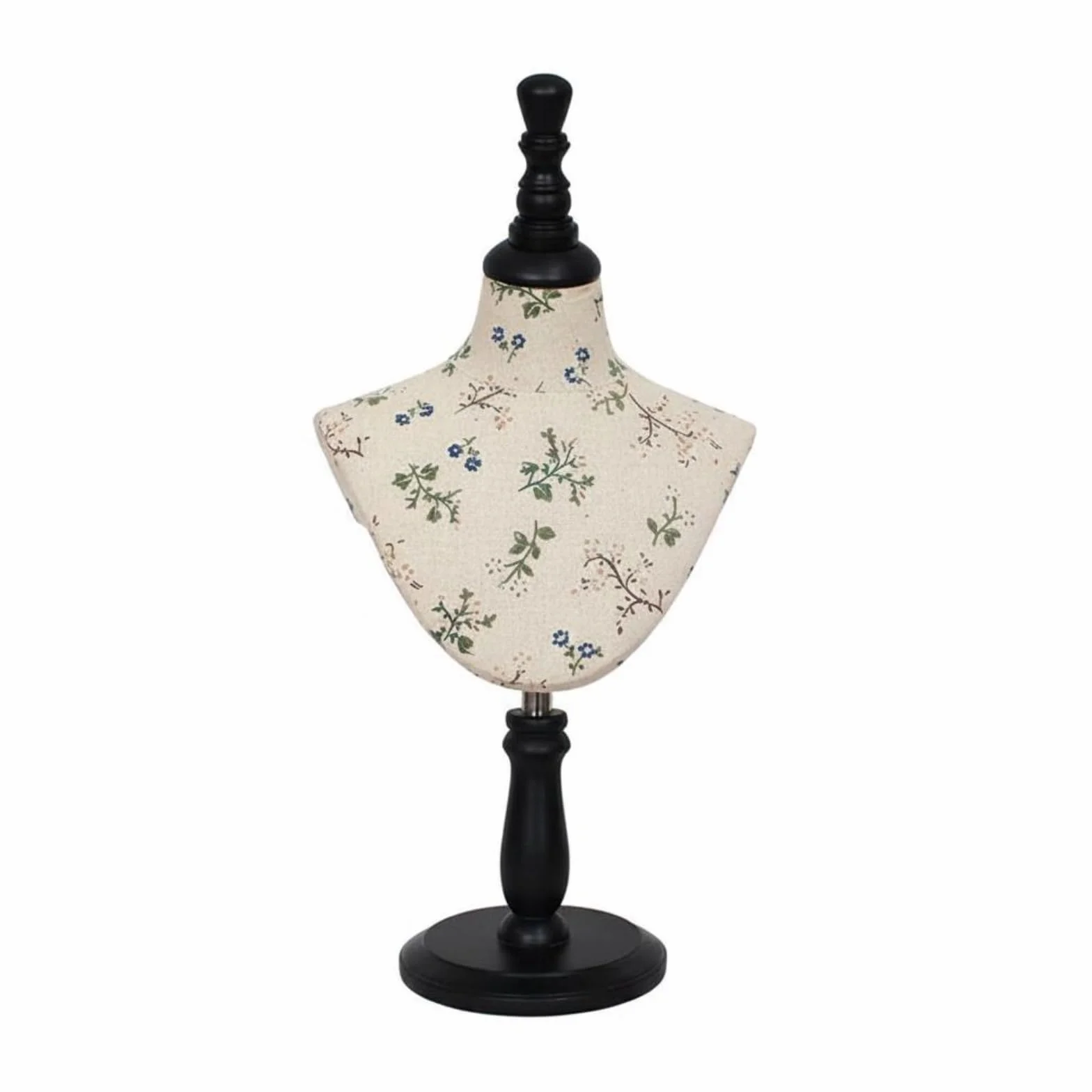 TISHITA Maniquí Busto Expositor Collar Joyería Soporte Material FRP Lino Madera Base Estable para Merchandising Diario Adecuado para Boutiques Joyerías , Estampado Floral , Lino Estampado Floral