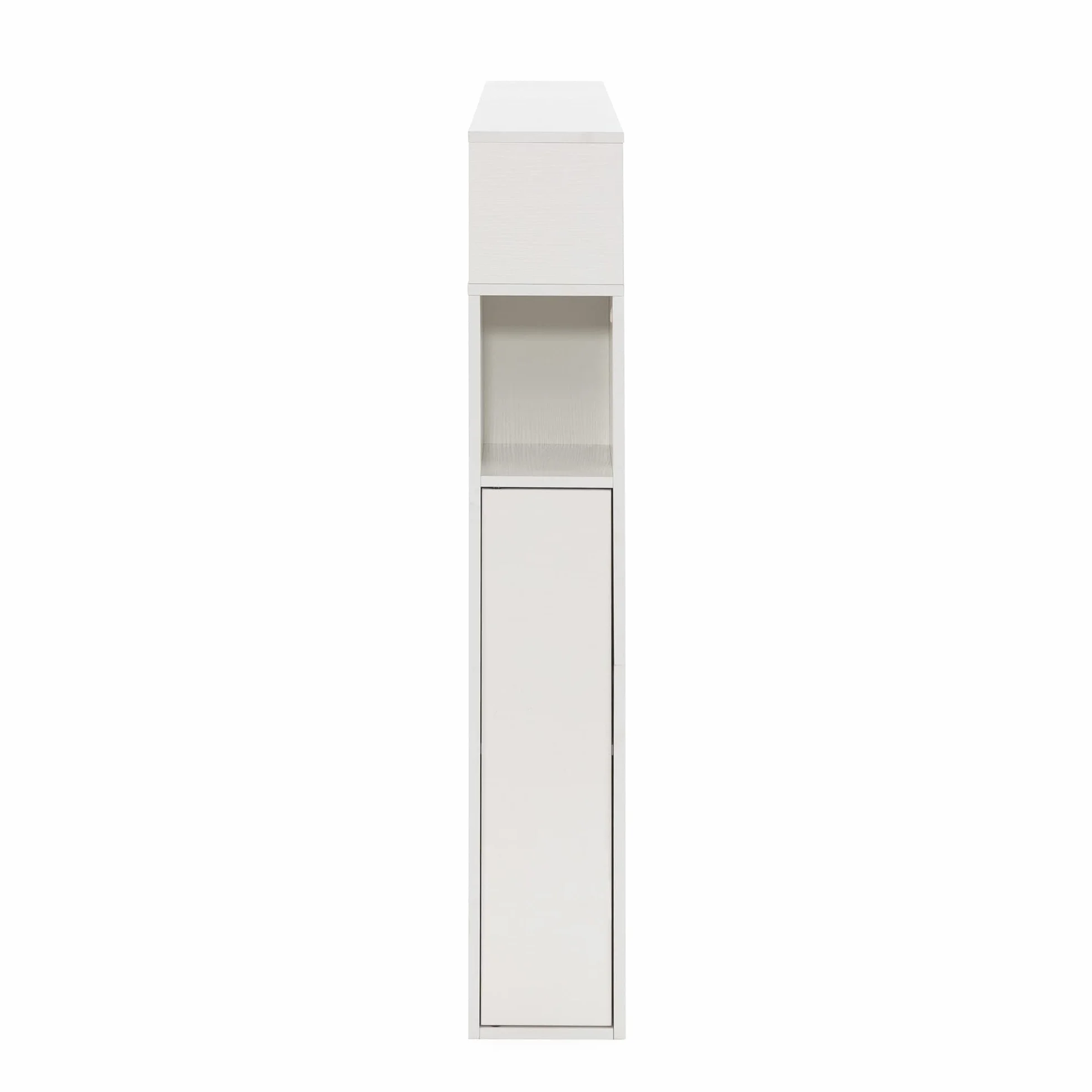 HOMN LIVING Cabecero de Cama Zeus 165 cm con almacenaje Blanco, 2 Puertas 9 Huecos