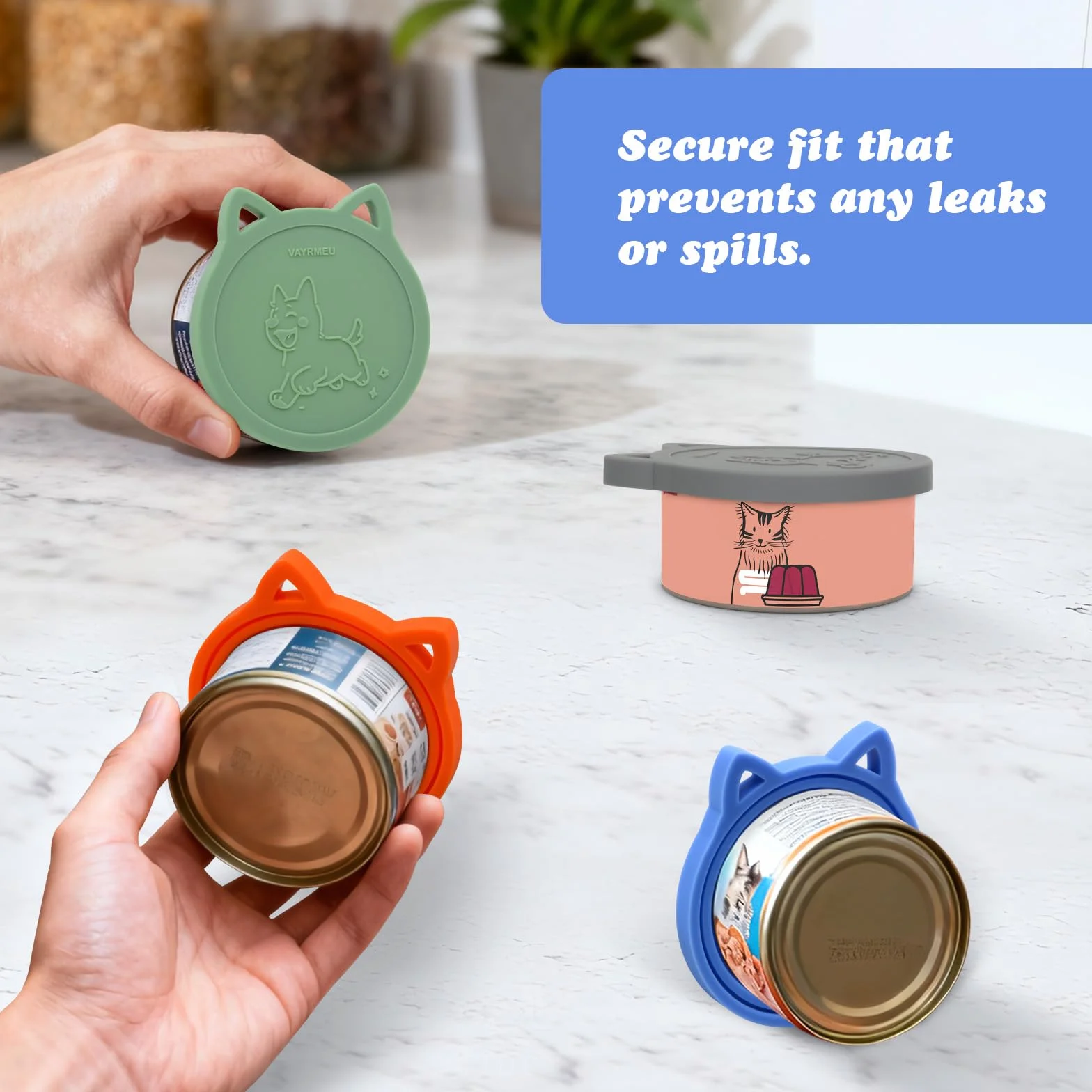 Paquete de 4 tapas de silicona para latas de comida para mascotas, sin BPA, se adapta a la mayoría de latas de comida de tamaño estándar