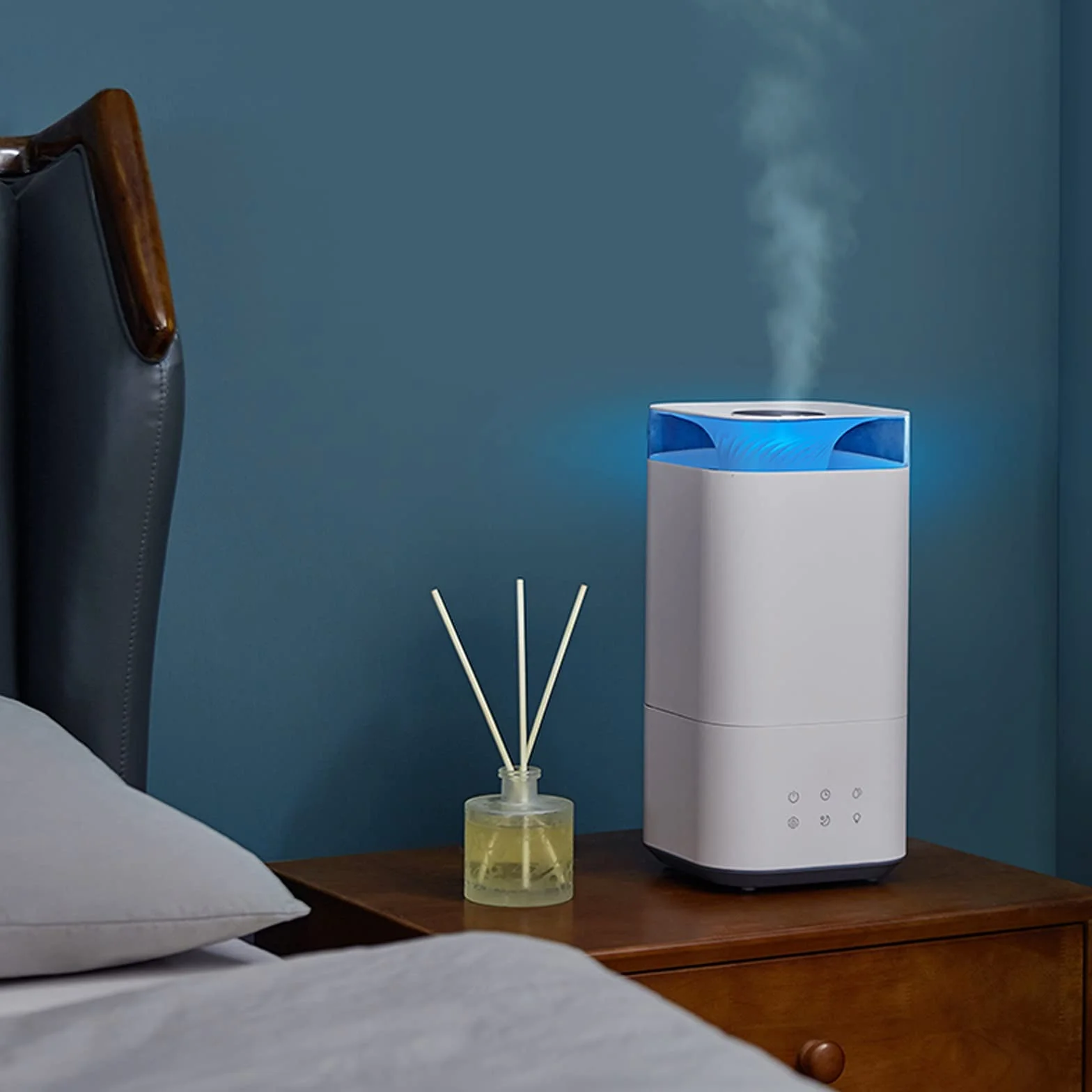 purificador de aire y humidificador Humidificadores for dormitorio, humidificador de niebla fresco ultrasónico: la unidad premium dura un funcionamiento silencioso y silencioso, apagado automático fil