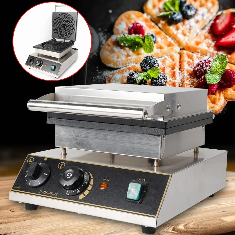 Gofrera de 220 V, doble waffle para 5 gofres, 1750 W, temperatura 50 ~ 300 °C, revestimiento antiadherente, calor rápido y estable