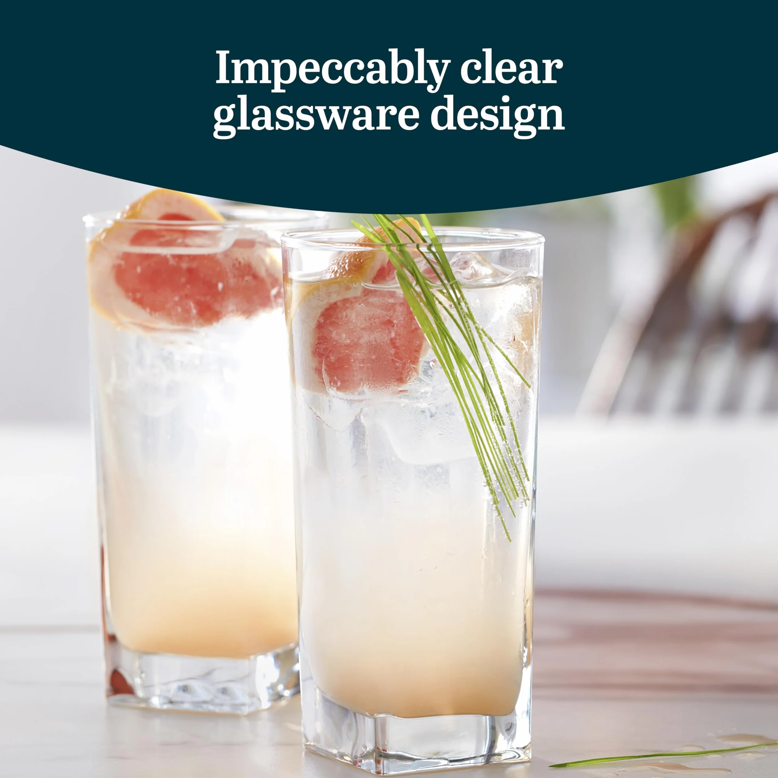 Libbey Vasos City Tumbler de 14 onzas, juego de 8 | Vasos transparentes, base cuadrada gruesa, cristalería diaria para agua, jugo y té helado, aptos para lavavajillas