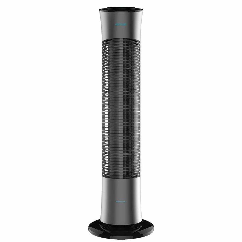 Cecotec Ventilador de Torre con Mando a Distancia y Temporizador EnergySilence 7090 Skyline. 45 W, 30'' (76 cm) de Altura, Oscilante, Motor de Cobre, 3 Velocidades, Asa, Gris