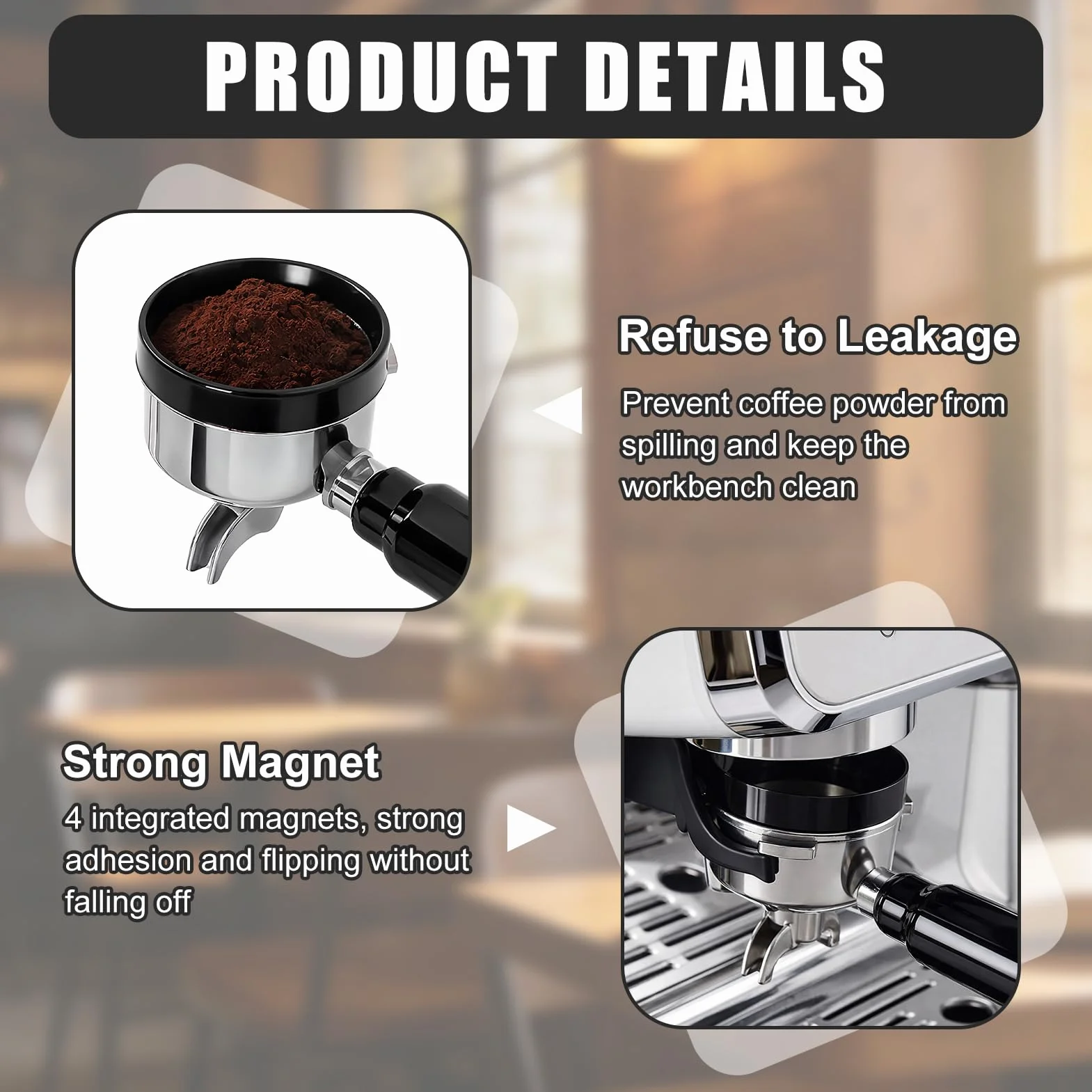 Coffee Dosing Ring 58mm 2 en 1: Dosificación y Nivelación