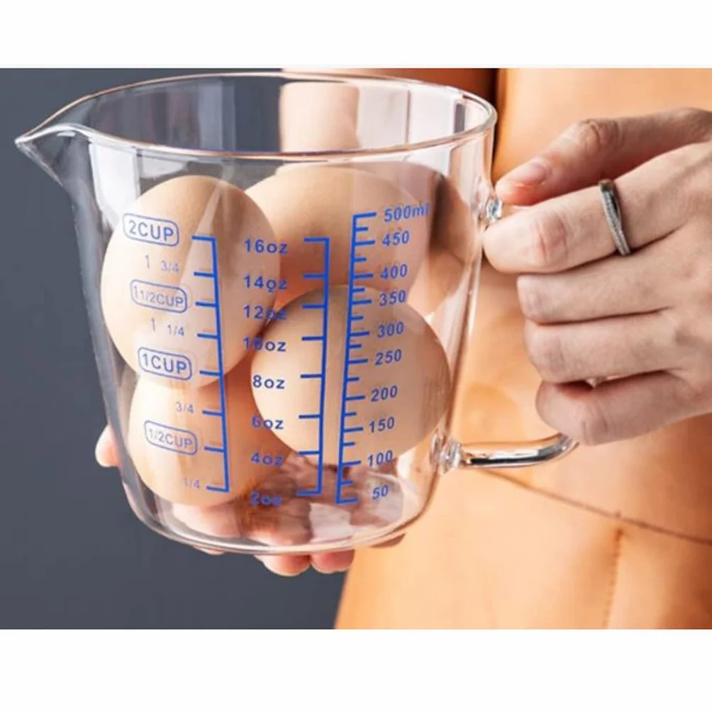 Vaso con Tazas de Leche graduadas Tazas medidoras para Hornear en casa Tazas de Desayuno Tazas graduadas Medidor de Cocina Durable (Color : 250ml) (500ml)