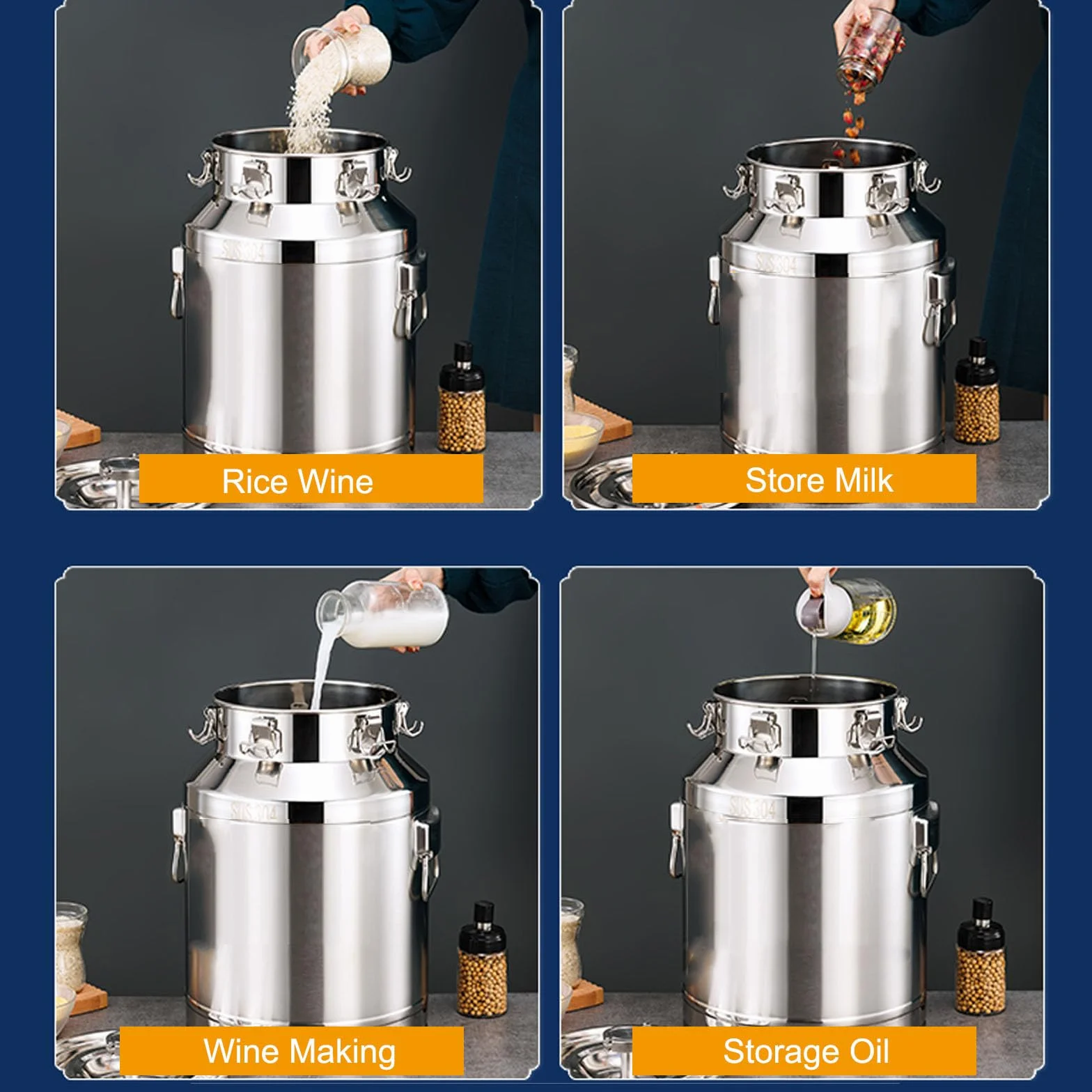 Fermentador de acero inoxidable con cierre de aire, kit de cerveza casera de 6 galones para hacer cerveza y vino, equipo de preparación duradero para fermentación, fácil de limpiar, perfecto para