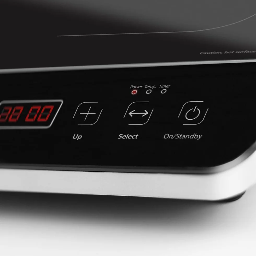 CASO Touch 2000 - Placa de inducción individual, 2000 W, detección automática de ollas, 10 niveles de temperatura, 10 niveles de potencia, temporizador hasta 180 min, superficie vitrocerámica,