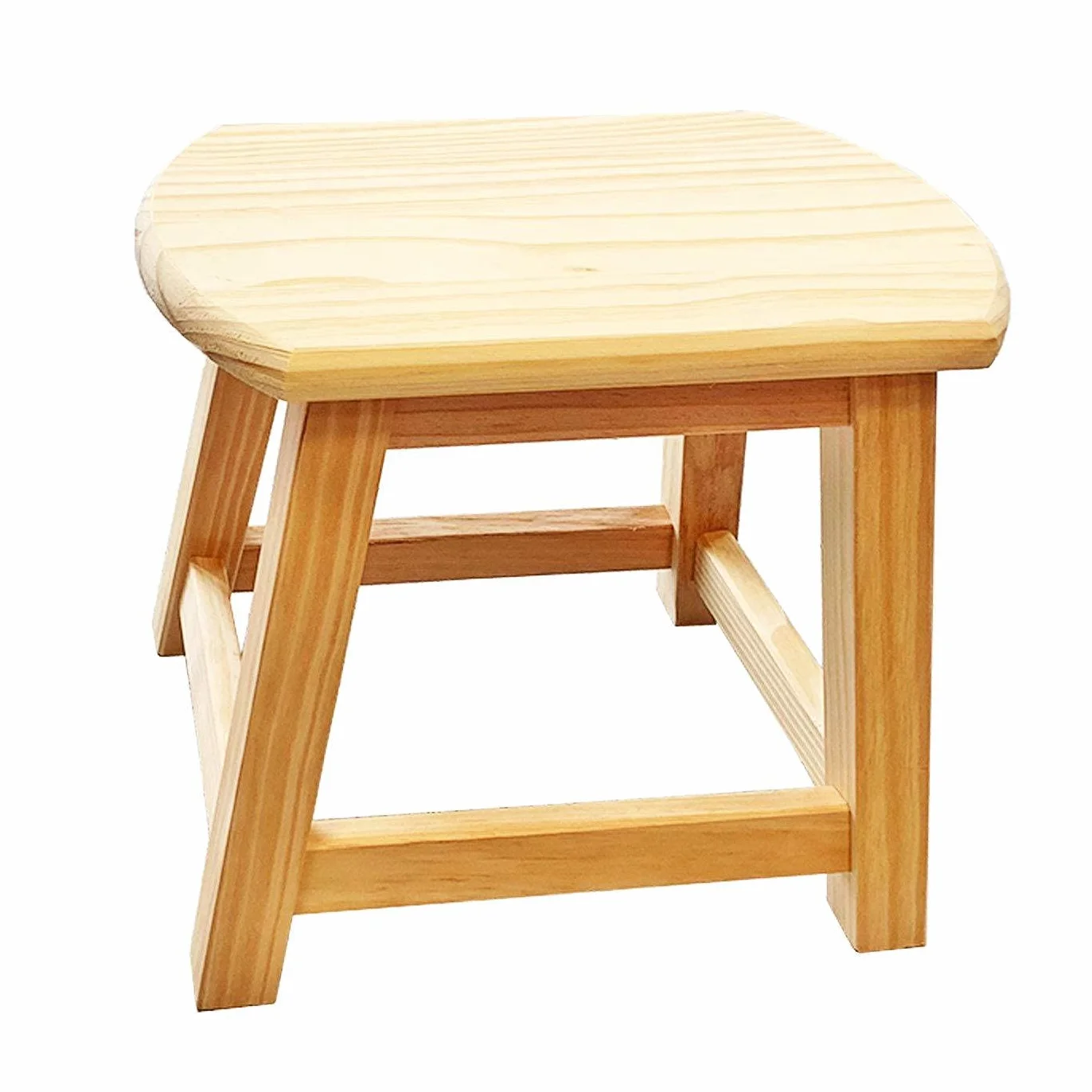 Taburete de Madera Maciza Natural sin Tratar 29,6 x 34,7 x 27 cm