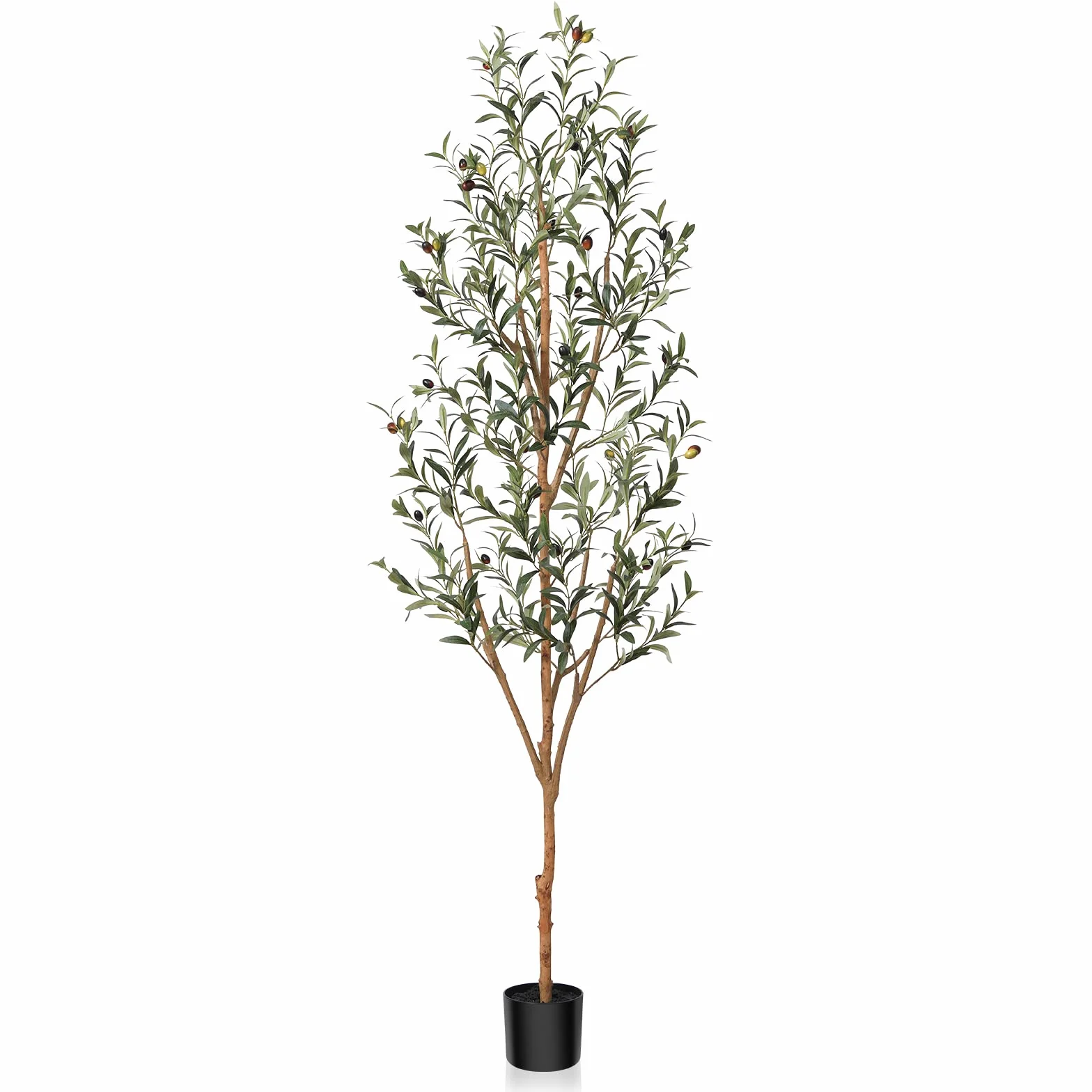 Kazeila Plantas Artificiales Decorativas 180cm Planta Olivo Artificial Grande Realista Arbol Artificial de Decoración Interior del Hogar Casa Oficina(1PACK)