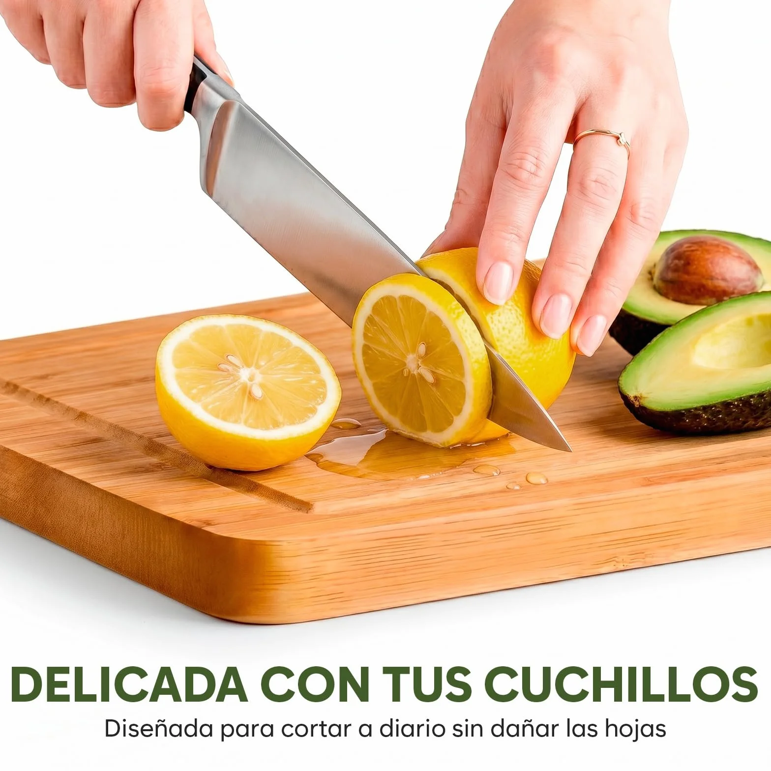 Tabla de Cortar de Bambú Extra Grande - 44.5 x 30 x 1.5 cm Tabla de Madera para Cocina, Bloque de Carnicero con Ranuras para Jugos