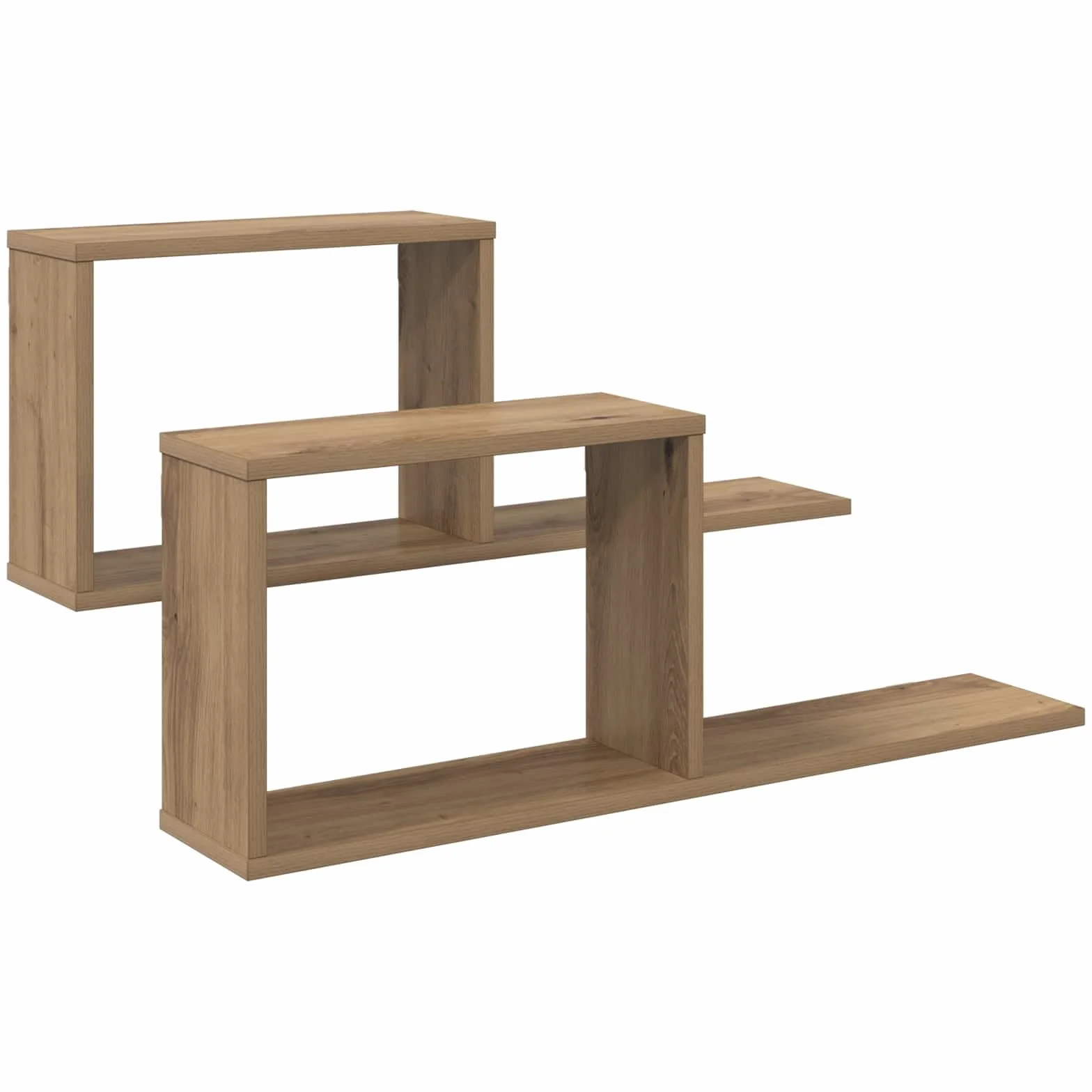 Juego de 2 estanterías flotantes de roble Artisan, estantes de pared de madera, 80 x 15 x 30 cm, estantes colgantes con soporte invisible, juego de tablero de pared para salón, oficina y
