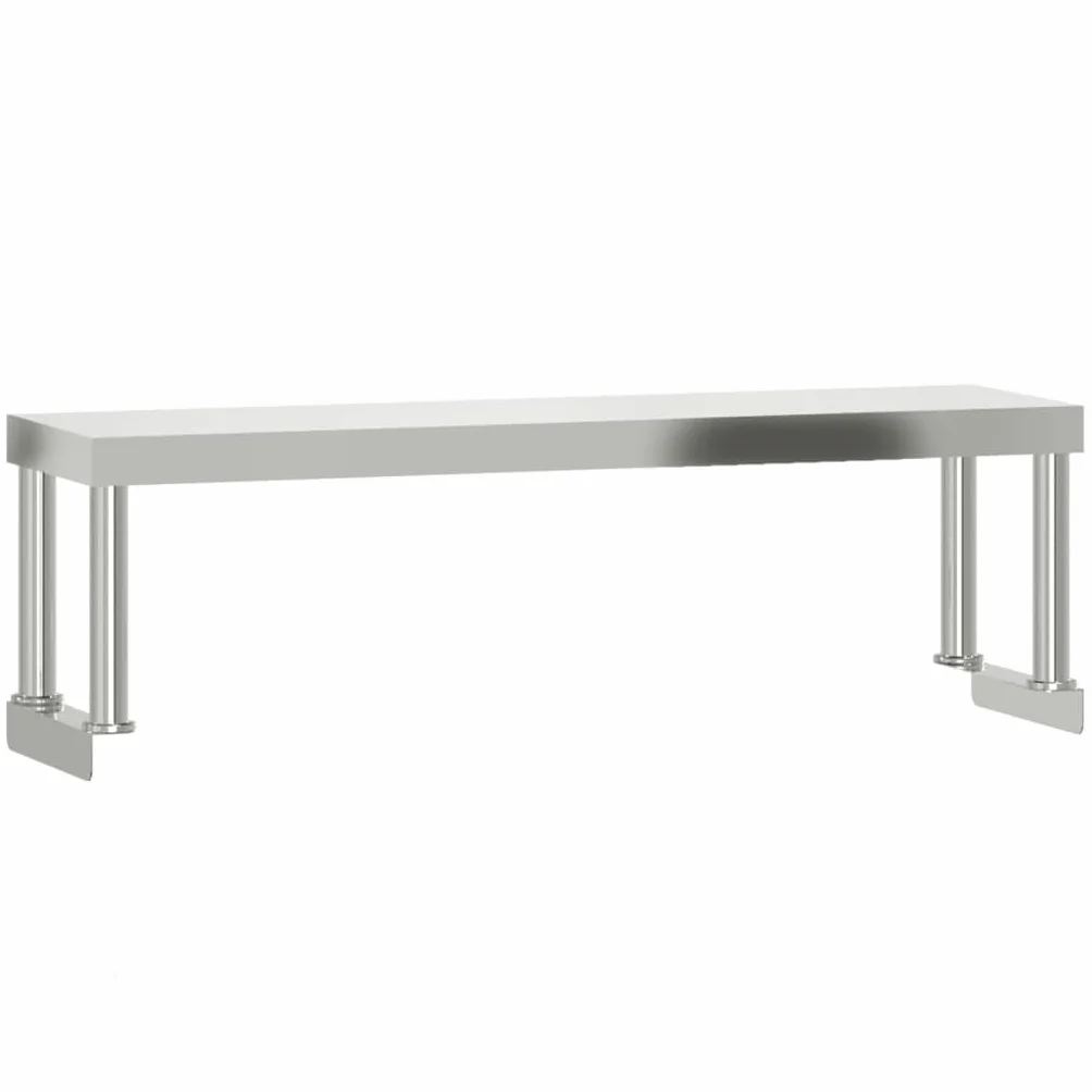 Mesa de trabajo de cocina con estante superior de acero inoxidable, 110 x 55 x 120 cm, con 4 ruedas, estante inferior, ideal para suministros de gastronomía, gastronomía, restaurante, catering