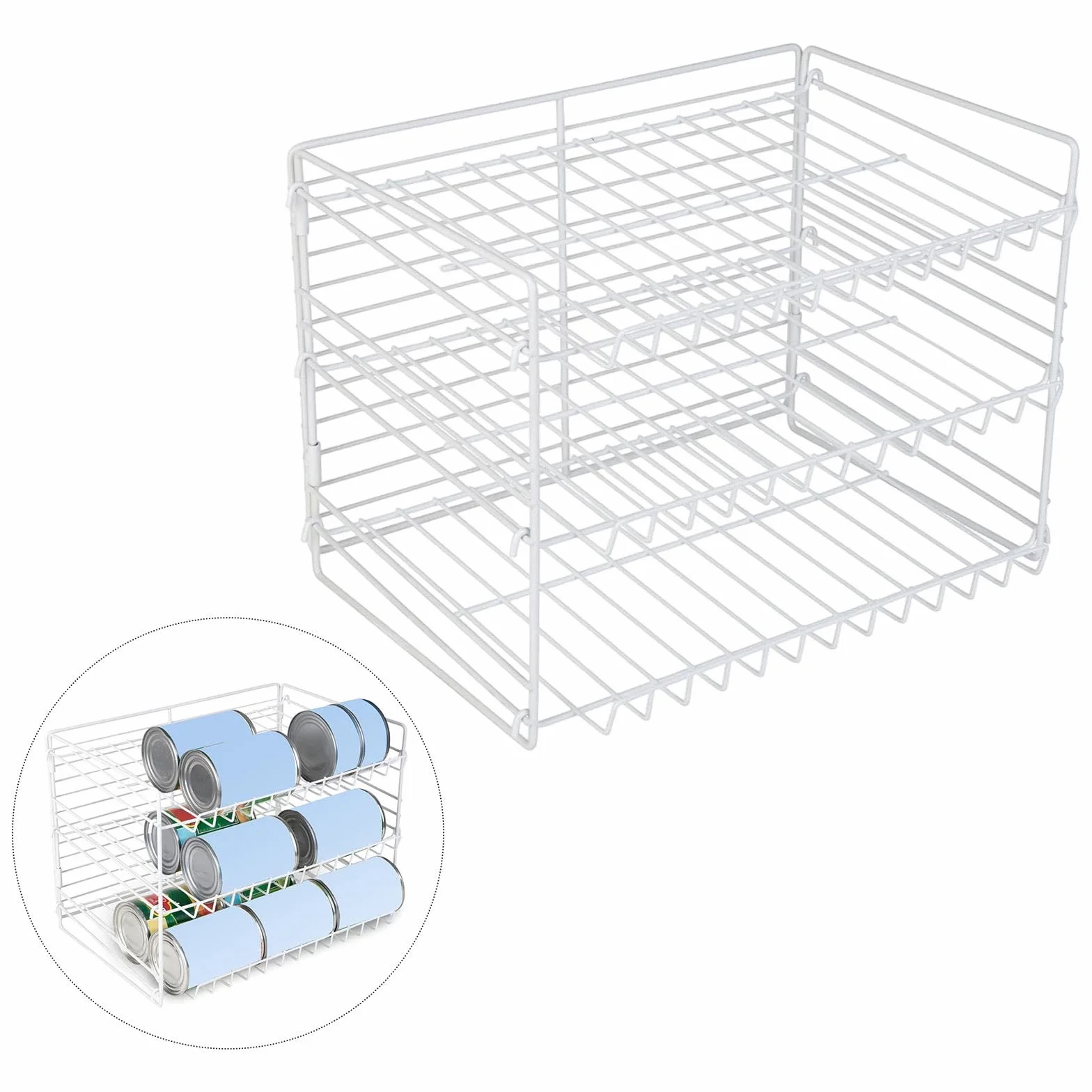 Organizador de Latas de 3 Niveles, Estante Organizador de Alimentos Enlatados, Estante Multifuncional para Almacenar Alimentos Enlatados, con Capacida