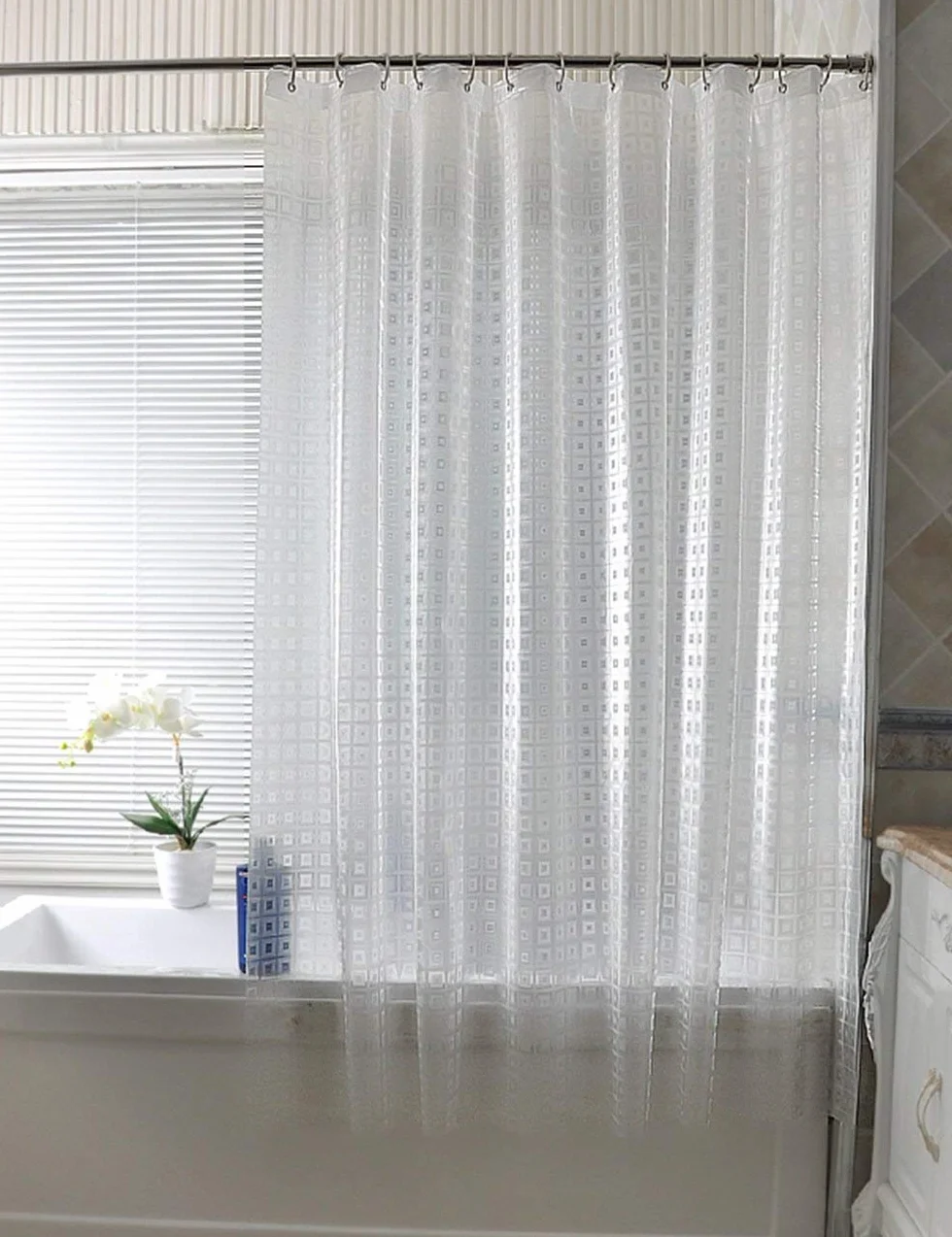 Mu Home - Cortina de ducha impermeable para baño, cortina de ducha impermeable, más gruesa, translúcida, cortina de baño (una variedad de tamaños opcionales)
