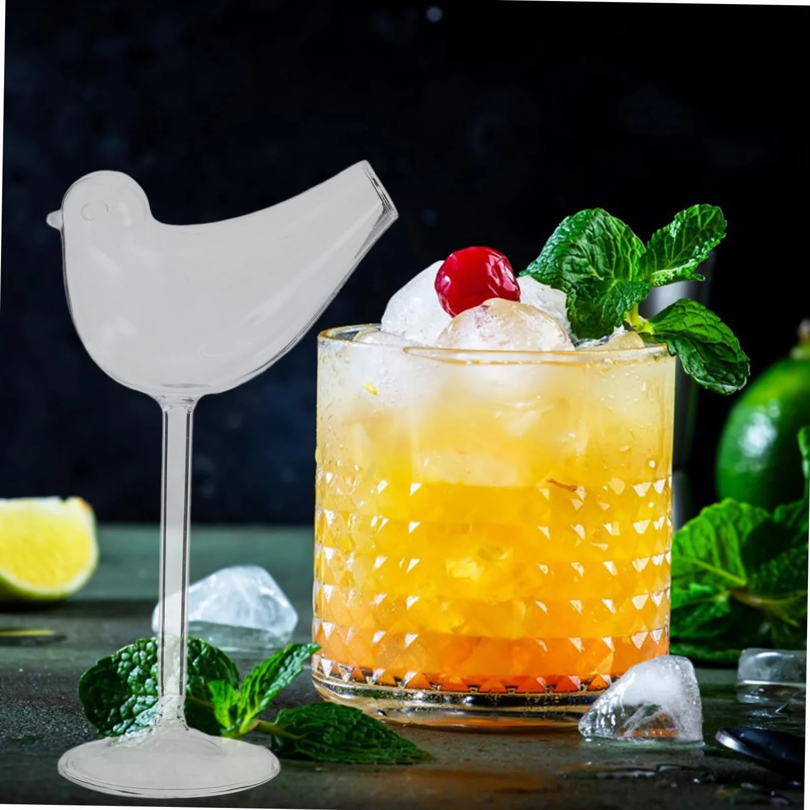Happyyami 4 Piezas De Copa De Vino Birdie Vasos Elegantes para Beber Aperitivos Vasos para Beber Vasos De Cóctel Vasos Transparentes para Pájaros para Vasos De Bar Copas De