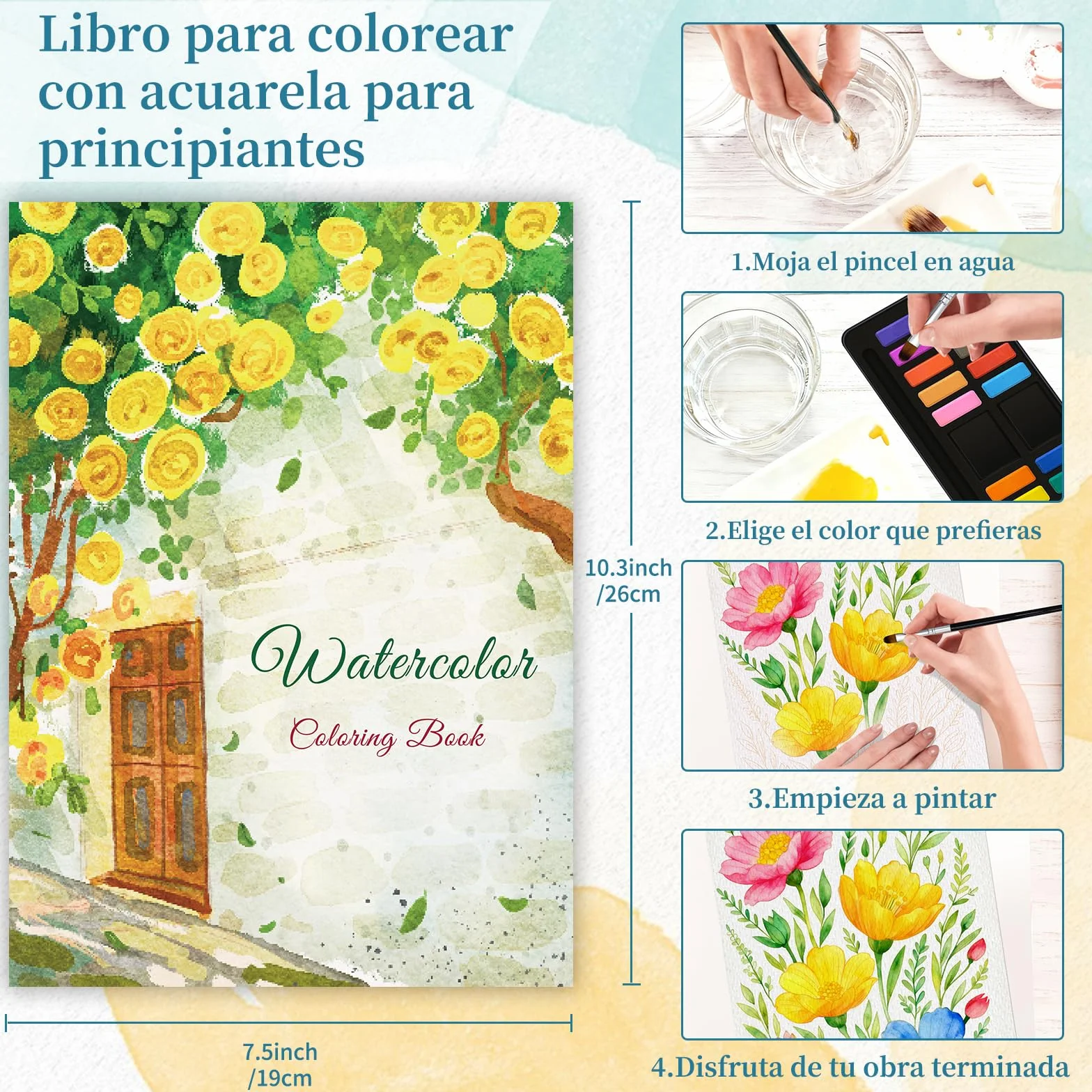 Elfew Libro de Acuarela 18 Colores, Juego de Pintura para Adultos y Principiantes