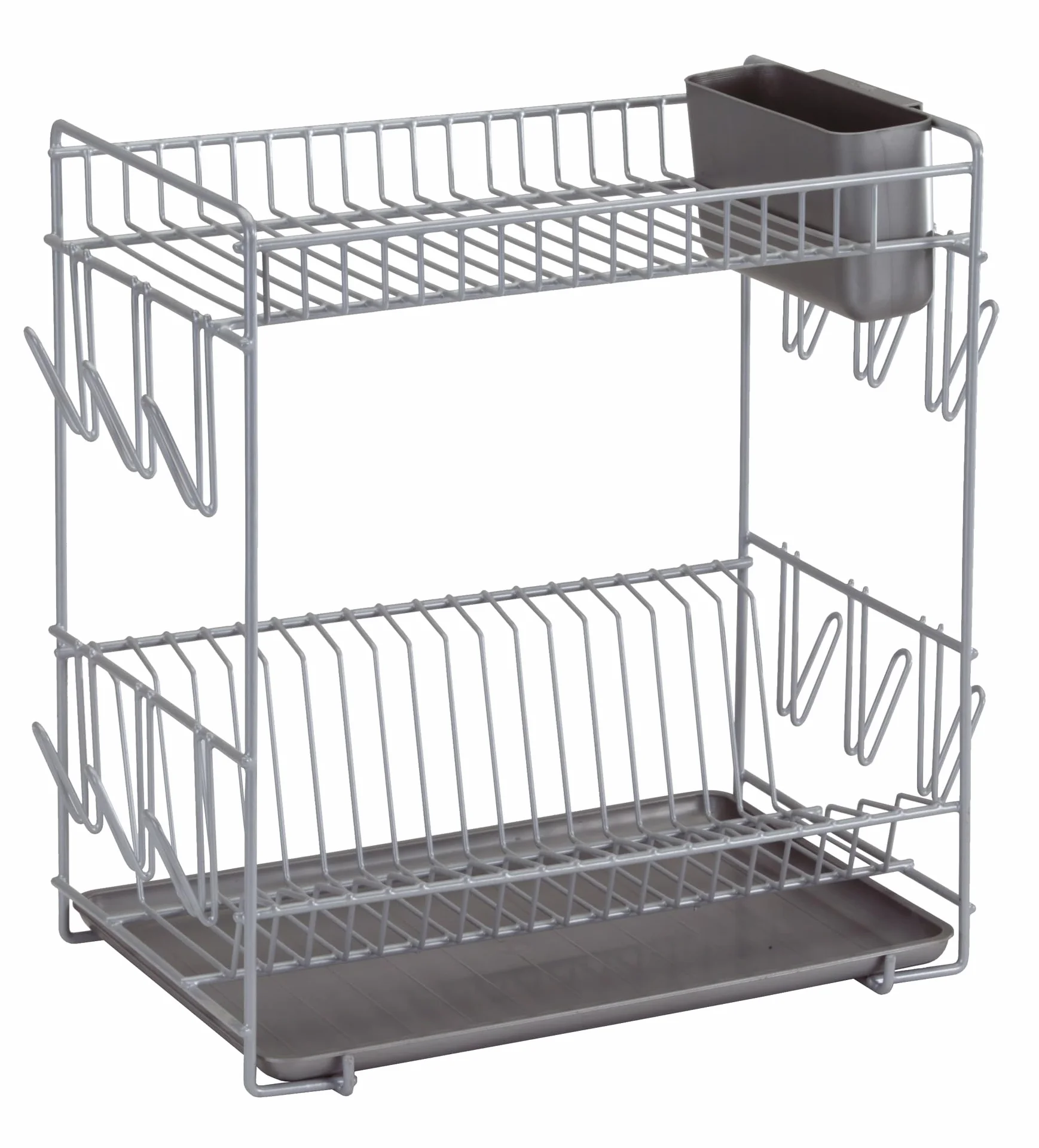 Sauvic Escurreplatos Acero plastificado Gris (Resina), Grande 43x25x41,5 cm.