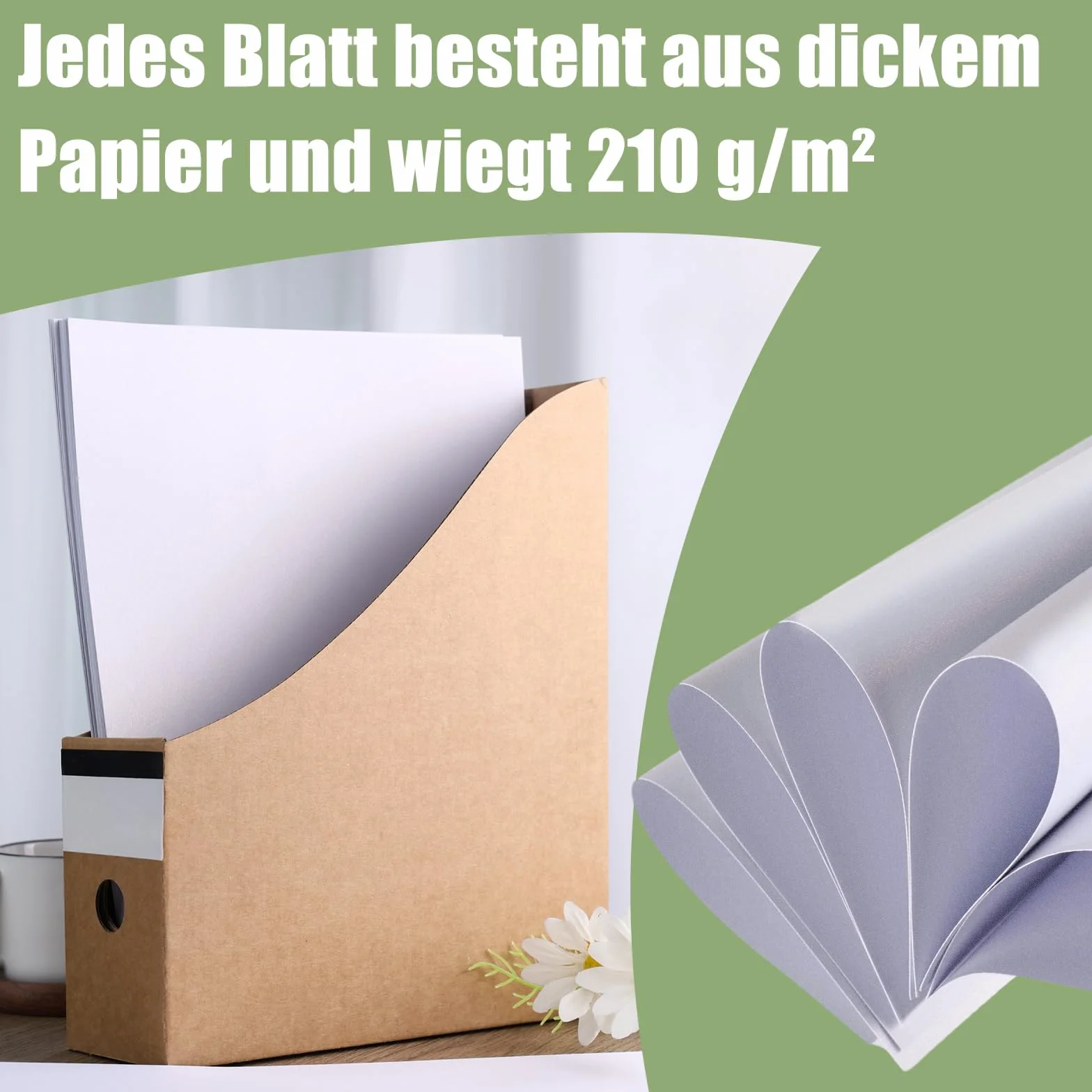 Papel perlado DIN A4 blanco metalizado 210 g/m² 100 hojas manualidades brillo nacarado