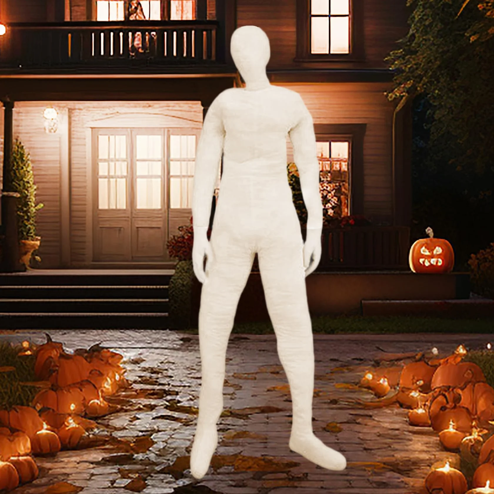 Muñecas Adultas de tamaño Completo, muñeco de Peluche de 70, 9 Pulgadas, maniquí articulado de Cuerpo Completo con Manos, decoración de Halloween para Fiestas de Casas encantadas, Beige, maniquí
