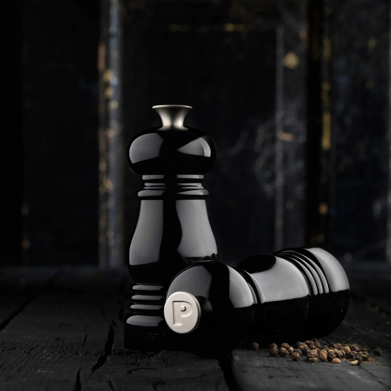Le Creuset Set de Mini Molinillos de Sal y Pimienta, Plástico ABS, Mecanismo de Cerámica, Anticorrosión, Negro Onyx, 96002500140000