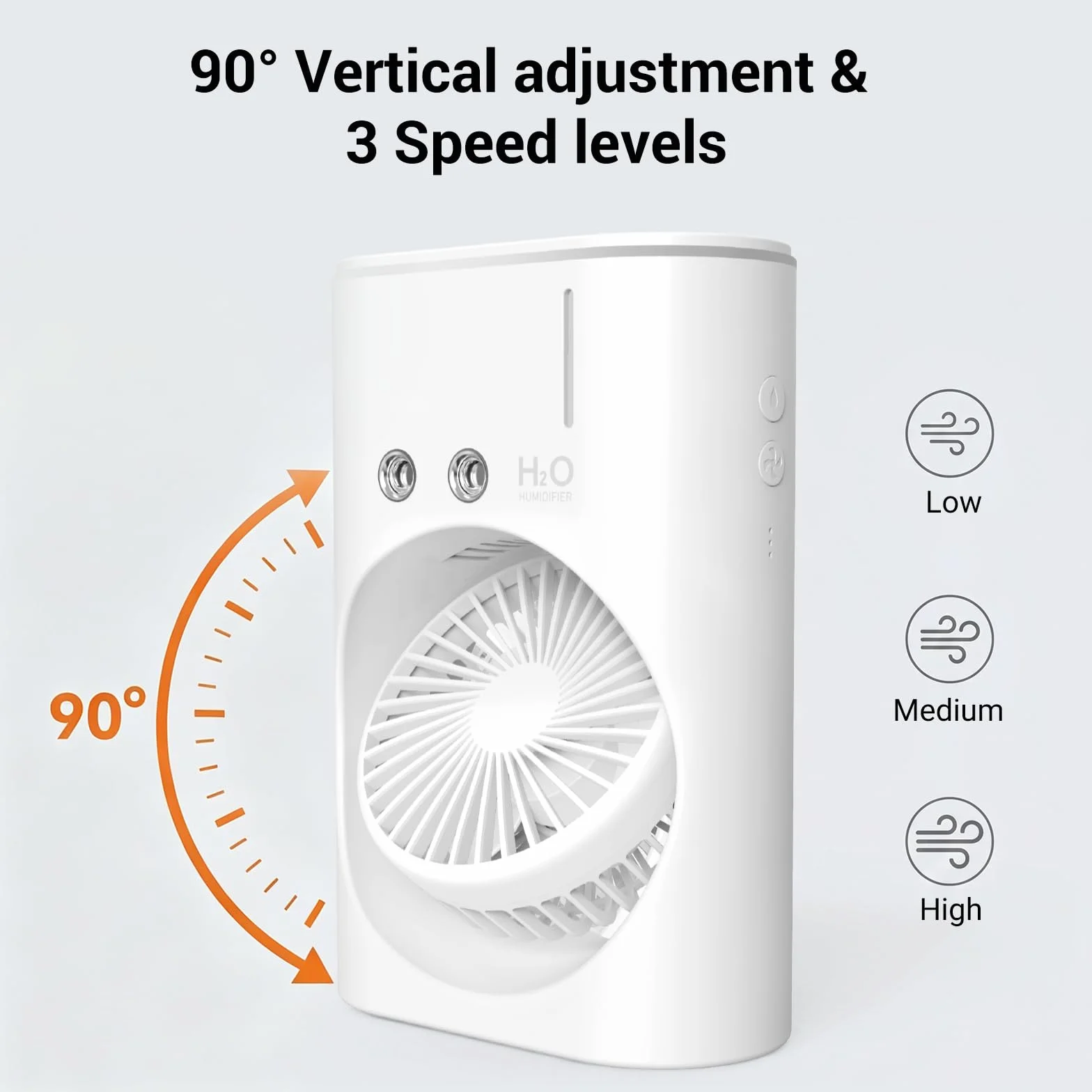 EXTRASTAR Ventilador de niebla portátil, ventilador de carga USB con tanque de agua, iluminación RGB, tanque de 280 ml, ideal para oficina, viajes y actividades de plei
