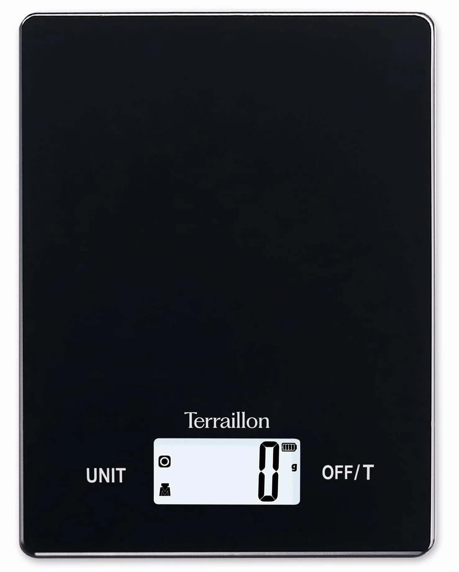 TERRAILLON SMART USB C – Báscula electrónica de cocina, recargable por USB, pantalla LCD retroiluminada, auto encendido, función tara y conversión líquida, capacidad 5 kg, graduación 1 g, color negro