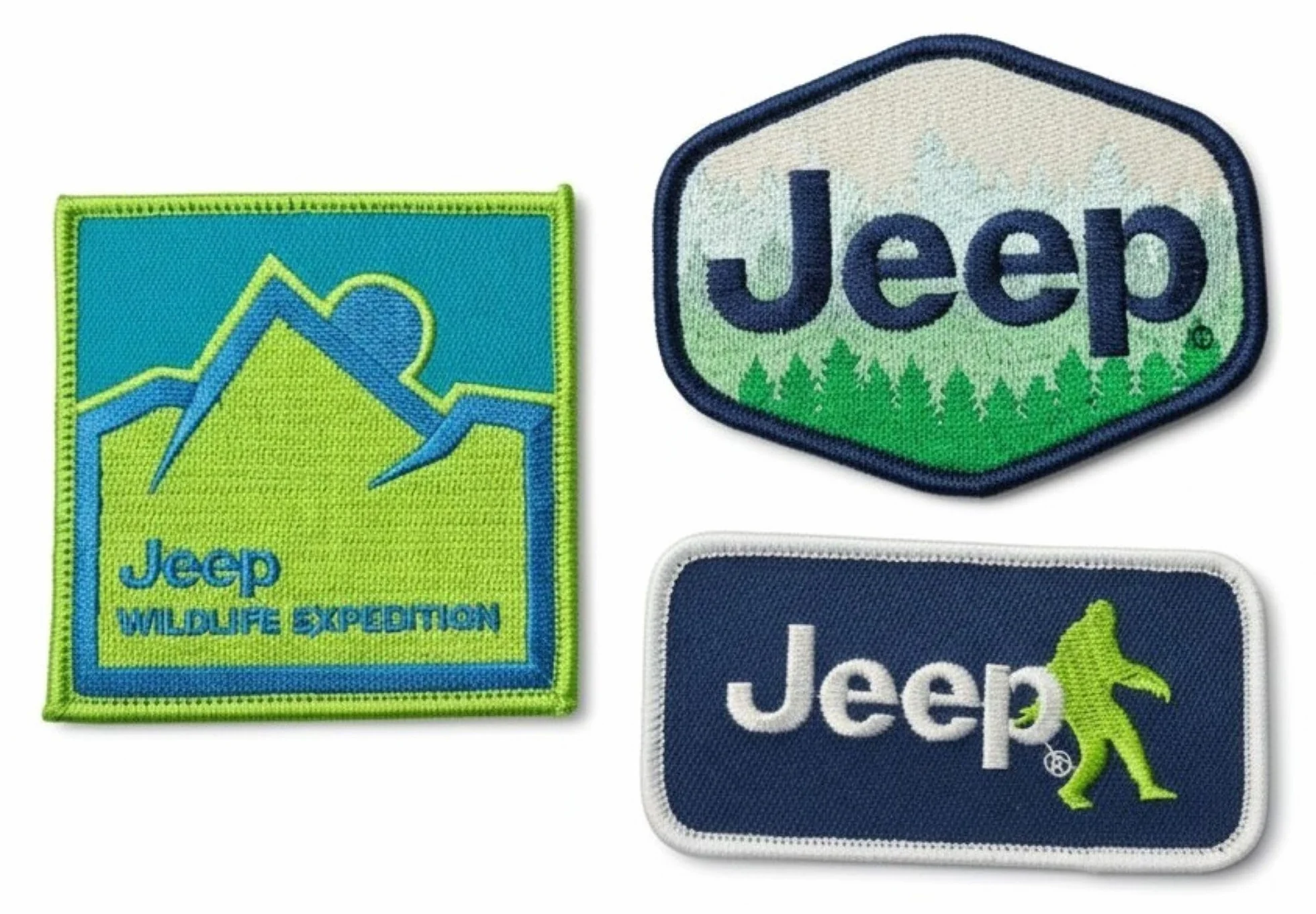 Jeep Paquete de 3 parches de sellado térmico bordados con iconos del desierto, juego para planchar, con licencia oficial