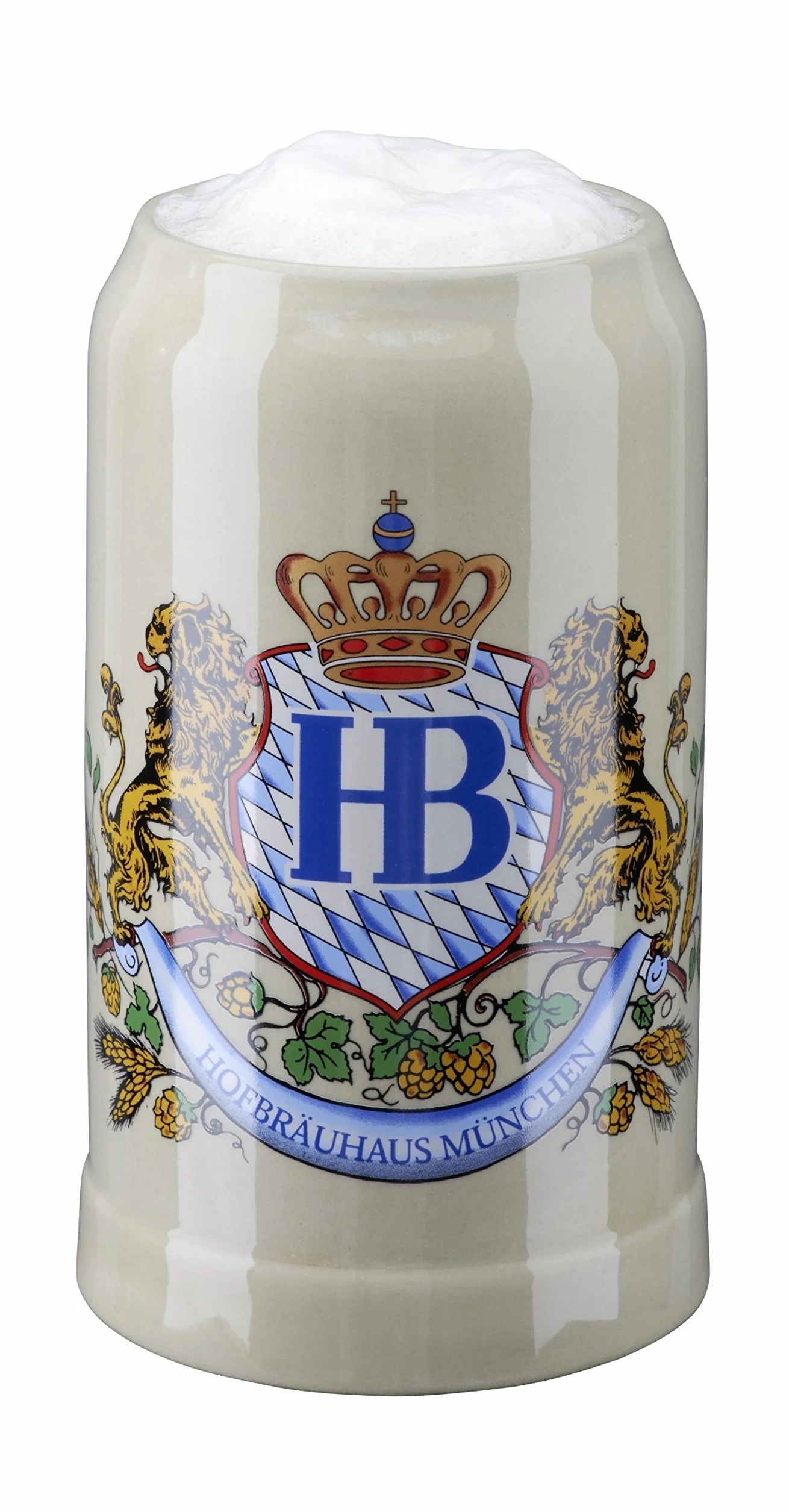 Jarra de cerveza alemana Múnich Hofbräuhaus München HB 1 litro King Werk KI 1000059