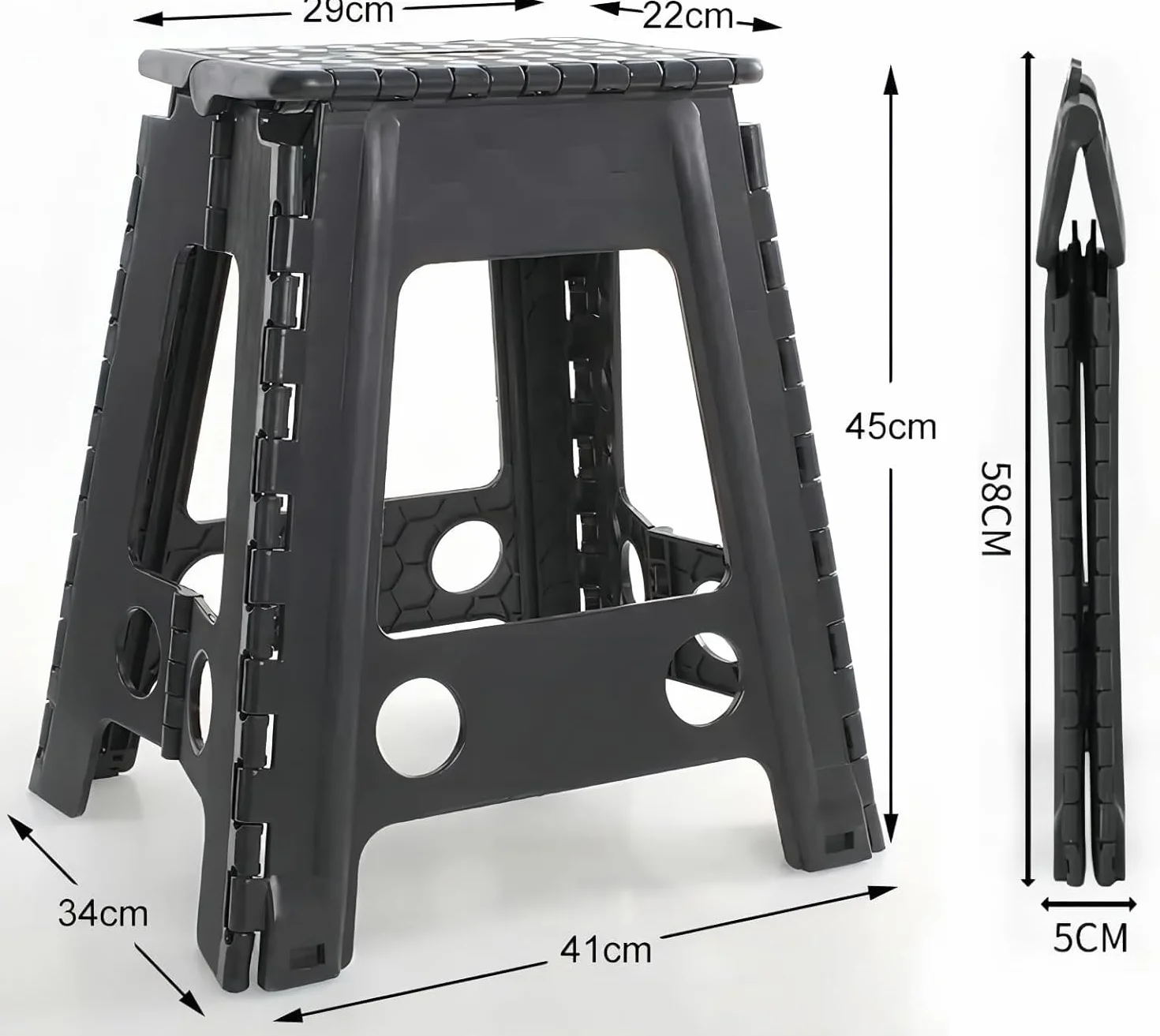 Taburete Plegable Portátil 45cm Altura Escalón Silla Cocina Baño Jardín Adultos Niños