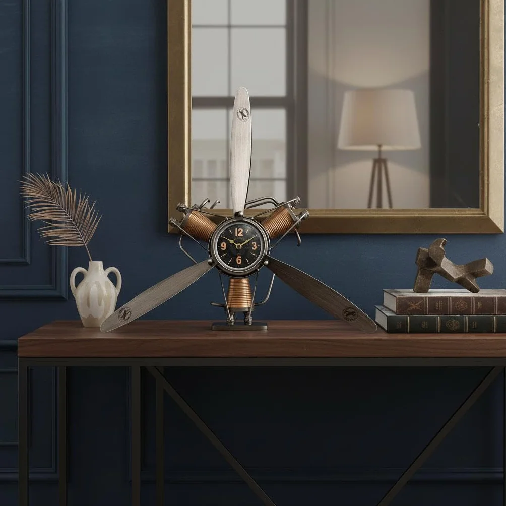 Reloj de Metal con Diseño Vintage y Estilo Industrial