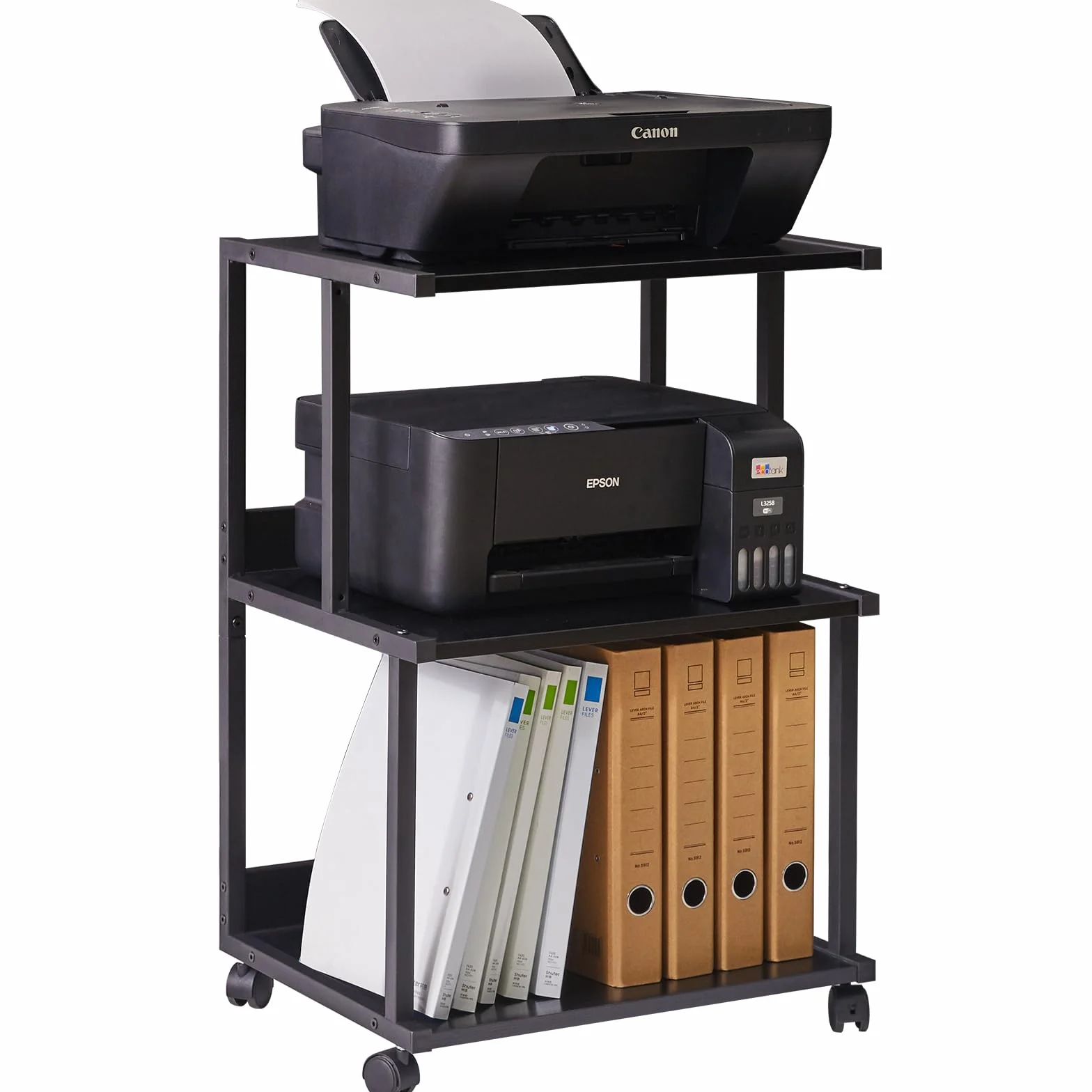 IBUYKE Soporte para Impresora 3 Niveles con Ruedas Carrito Organización Oficina TPS001B