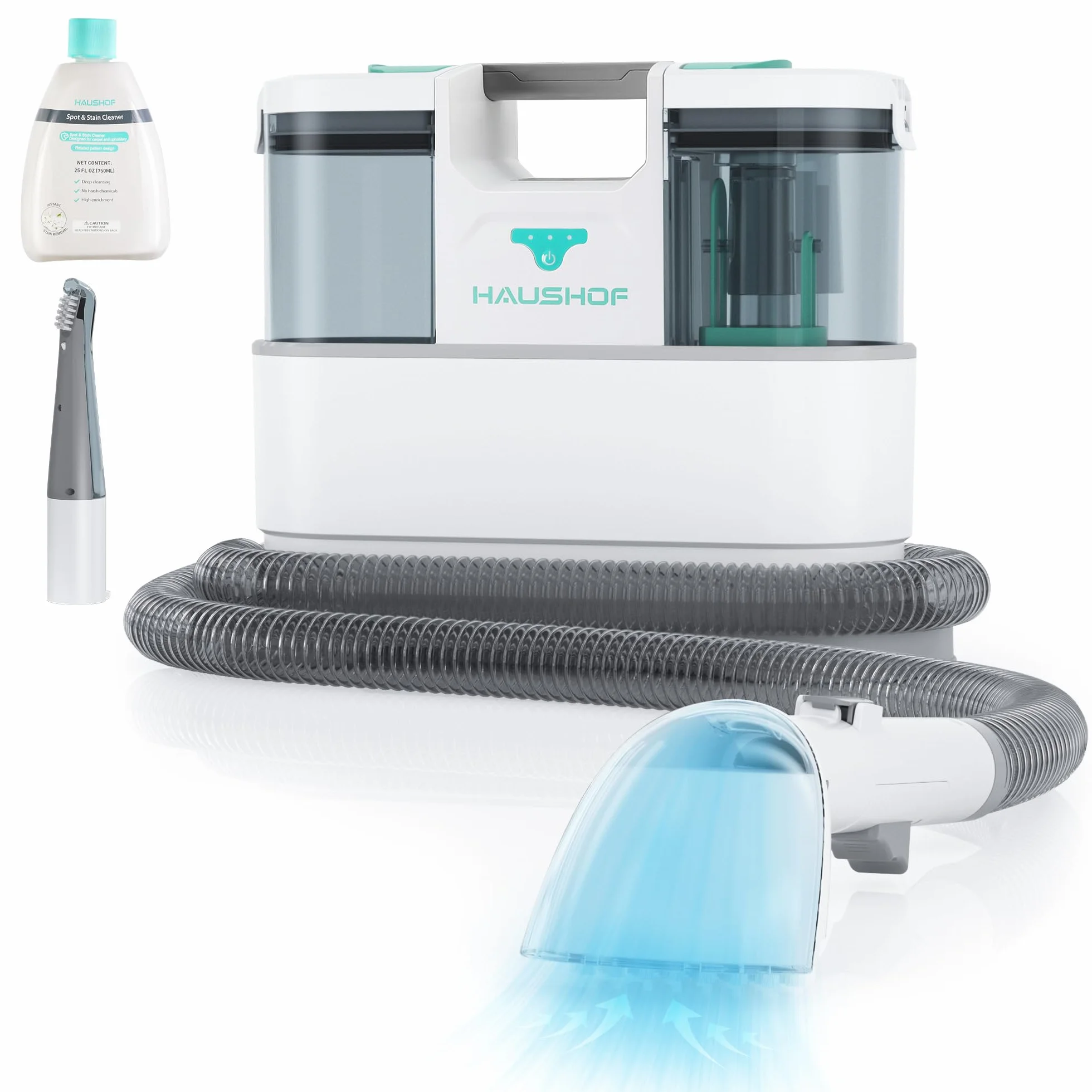 HAUSHOF StainZapper Air Aspiradora de Agua Tapiceria Inalámbrica, 24V Limpiador de Tapicerias sin Cable, Limpia Tapiceria para Moquetas, Maquina Aspirador para Sofás