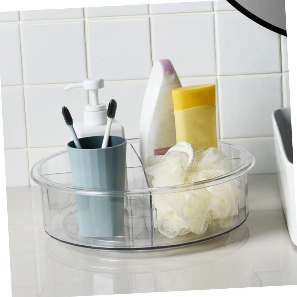 LABRIMP Dispensador Giratorio De Condimentos Organizador De Cocina Transparente Almacenamiento De Baño