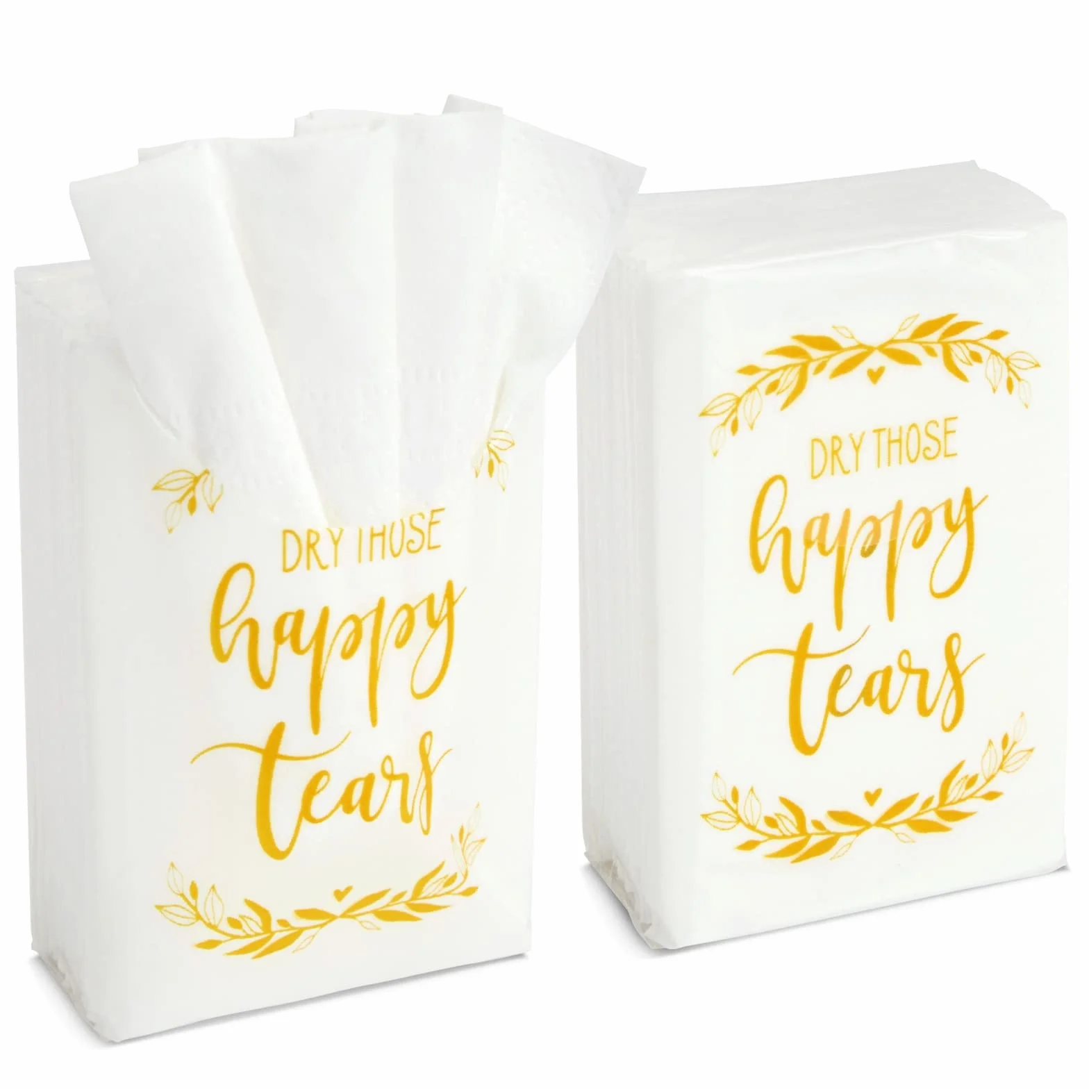 Pañuelos de viaje de bolsillo a granel para graduación, despedida de soltera, recuerdos de boda para invitados, pañuelos de lágrimas felices para bodas, uso individual (10